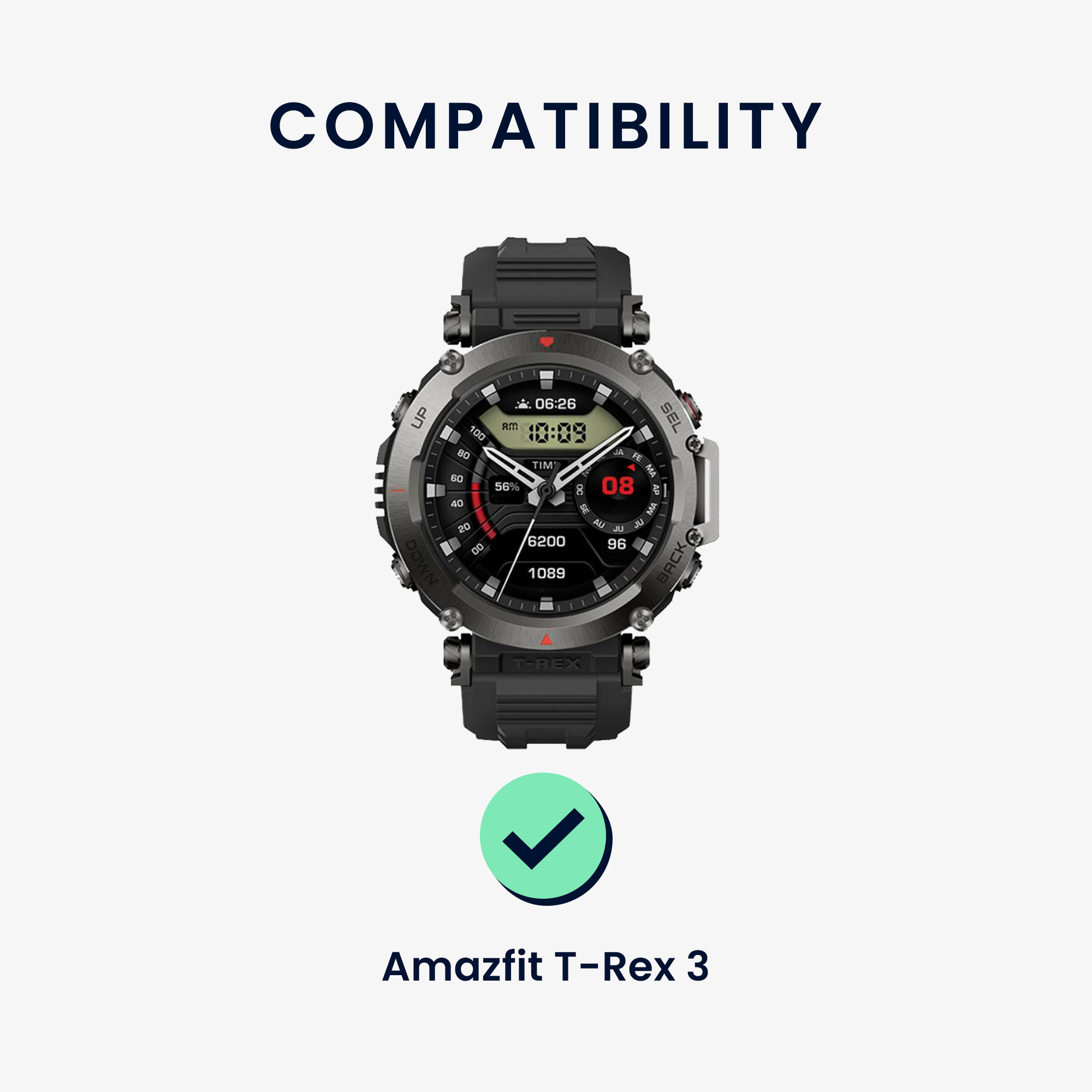 Řemínek pro Amazfit T-Rex 3 kwmobile - černá