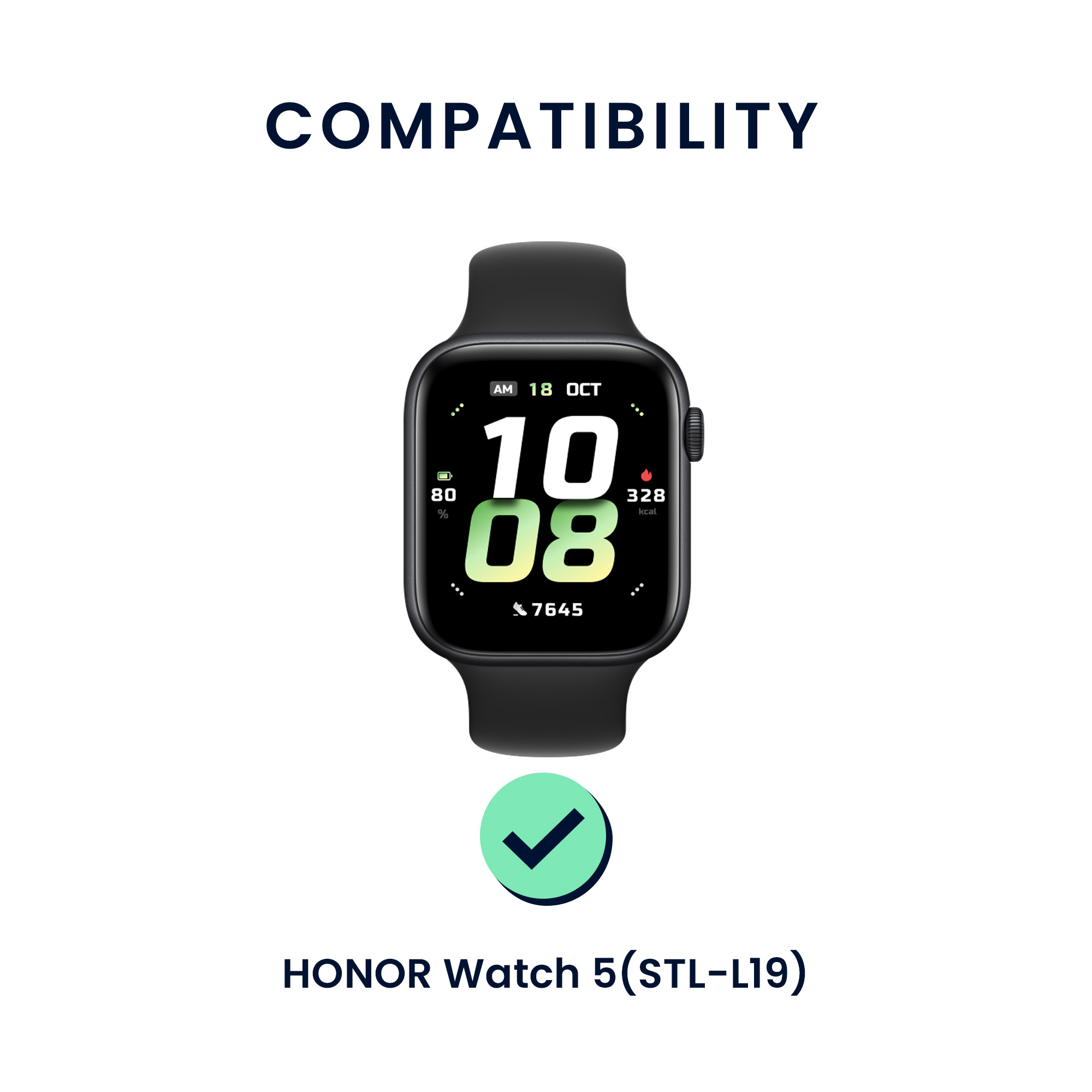 Náhradní řemínky HONOR Watch 5 (STL-L19) sada 2 ks černá/mátová kwmobile