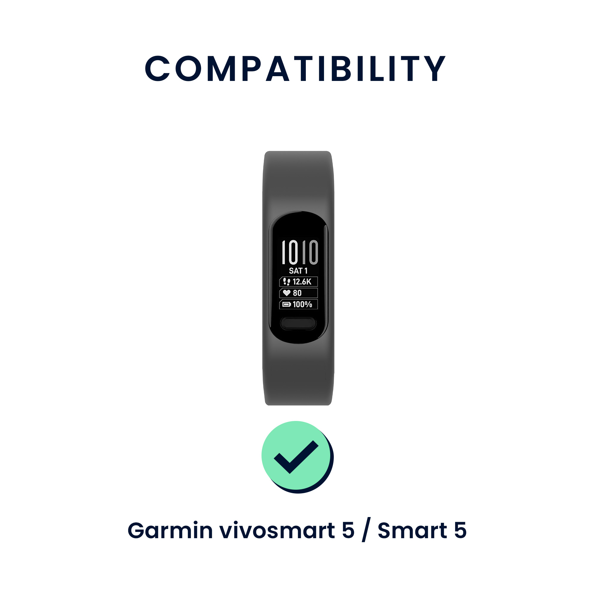 Řemínky pro Garmin vivosmart 5 / Smart 5 kwmobile silikonové - tmavě šedá / zelená