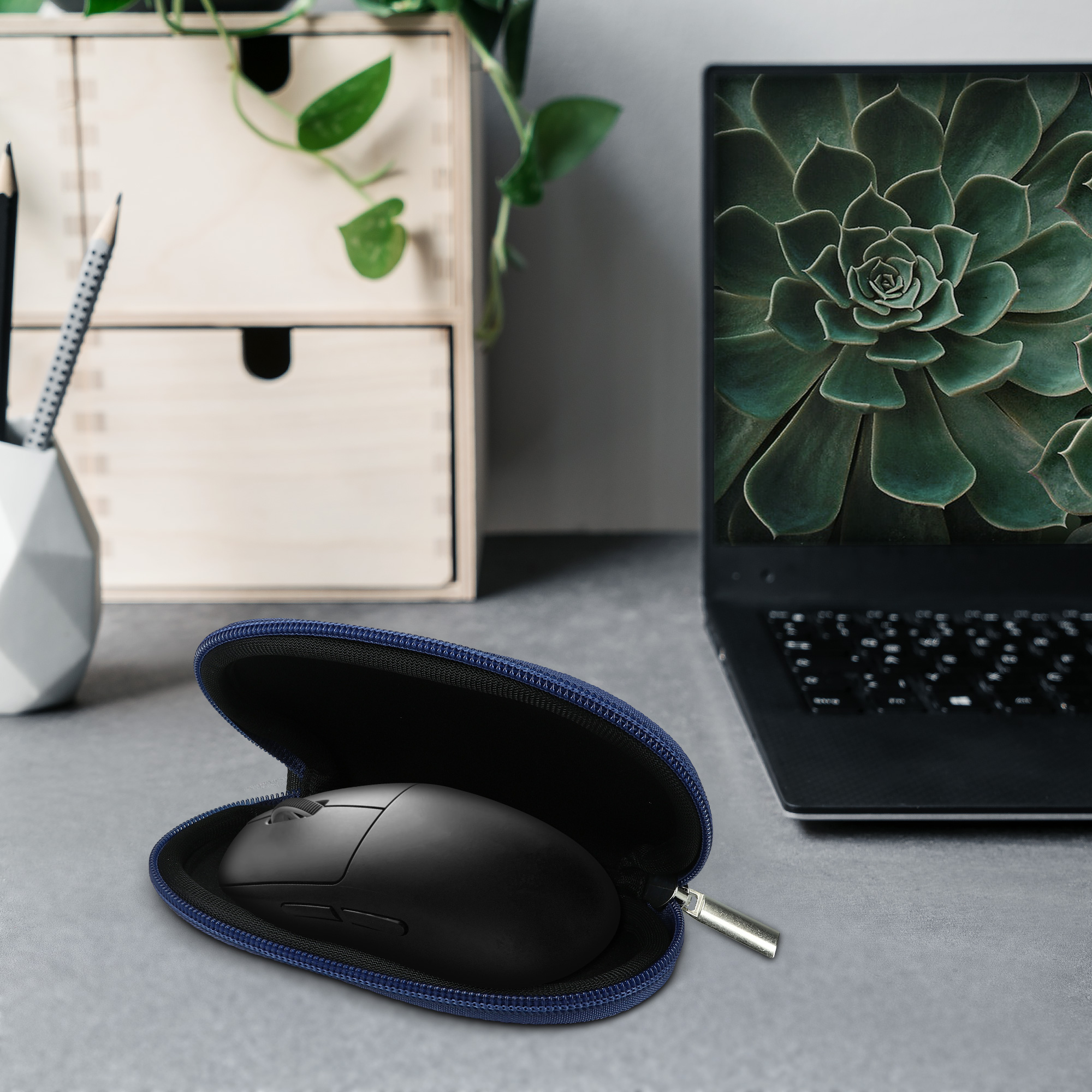 Neoprenové cestovní pouzdro herní myš Logitech G PRO X Superlight 2 / Superlight 2 SE kwmobile tmavě modrá
