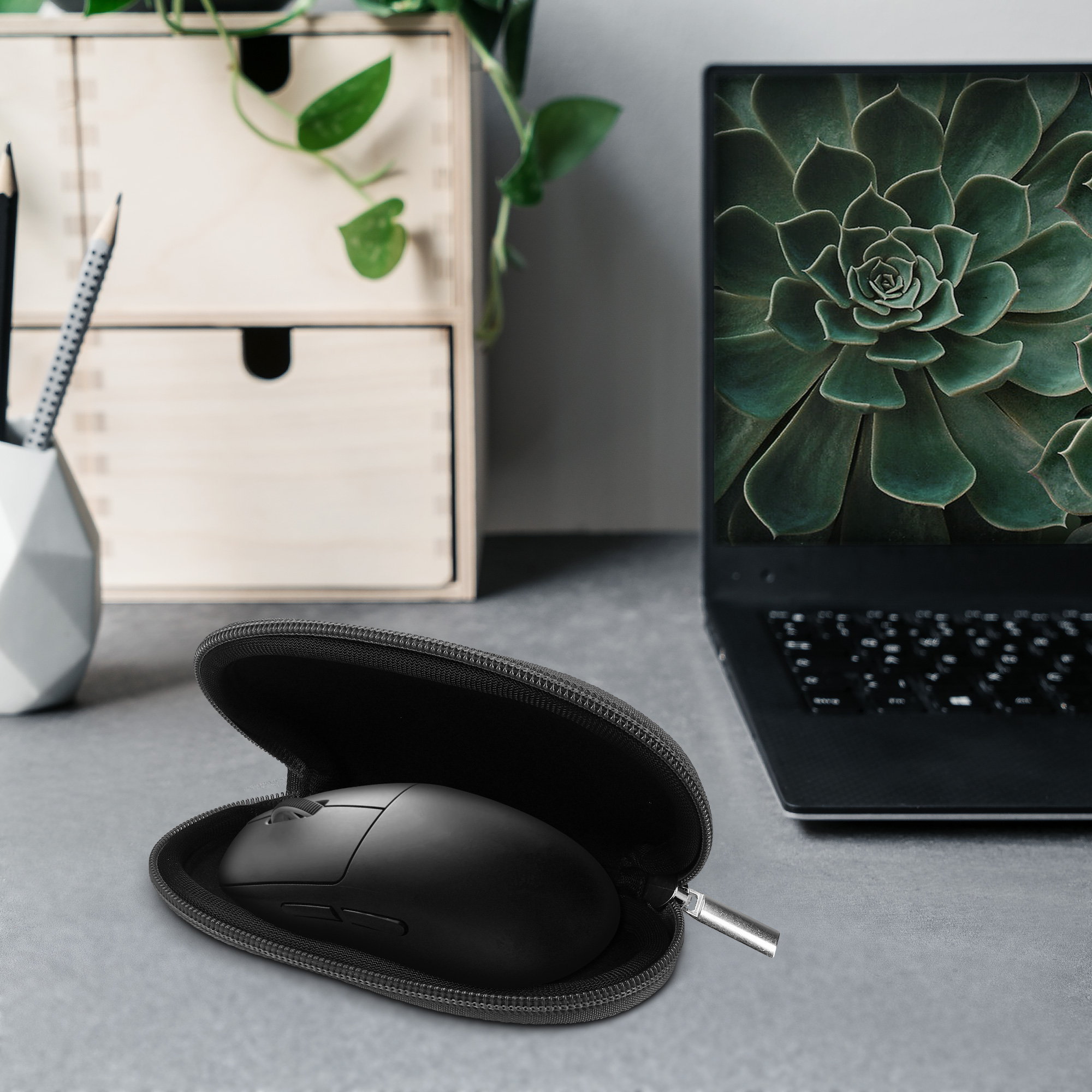 Neoprenové cestovní pouzdro herní myš Logitech G PRO X Superlight 2 / Superlight 2 SE kwmobile tmavě šedá