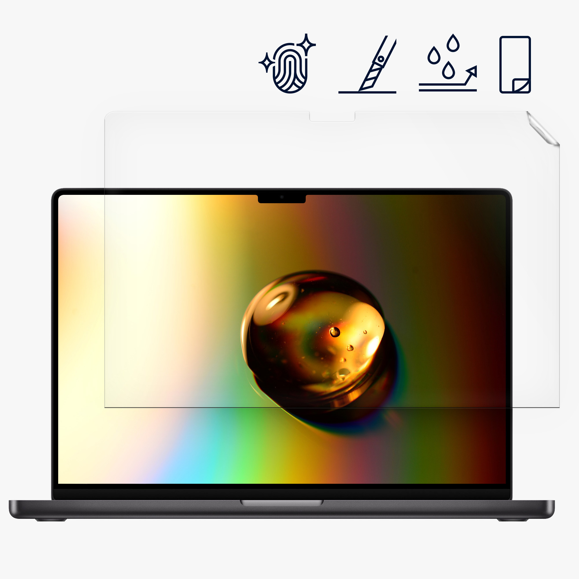 Ochranná fólie na displej notebooku kwmobile pro Apple Macbook Pro 14.2 M4 A3112 / A3185 / A3401 / M3 A2992 / M2 A2779