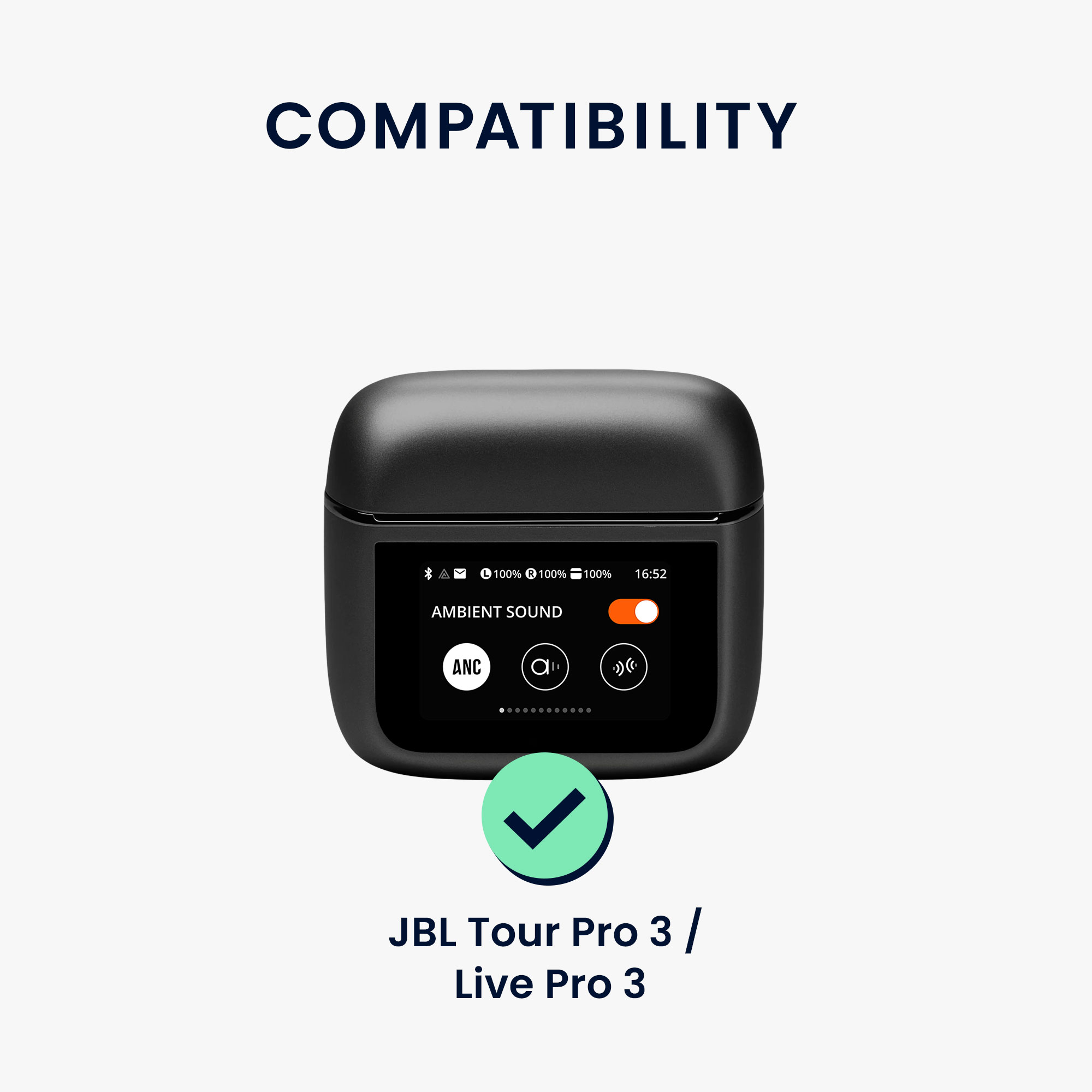 3 ks Ochranná fólie na displej pouzdra sluchátek JBL Tour Pro 3 / Live Pro 3 kwmobile - for earphones charging case display