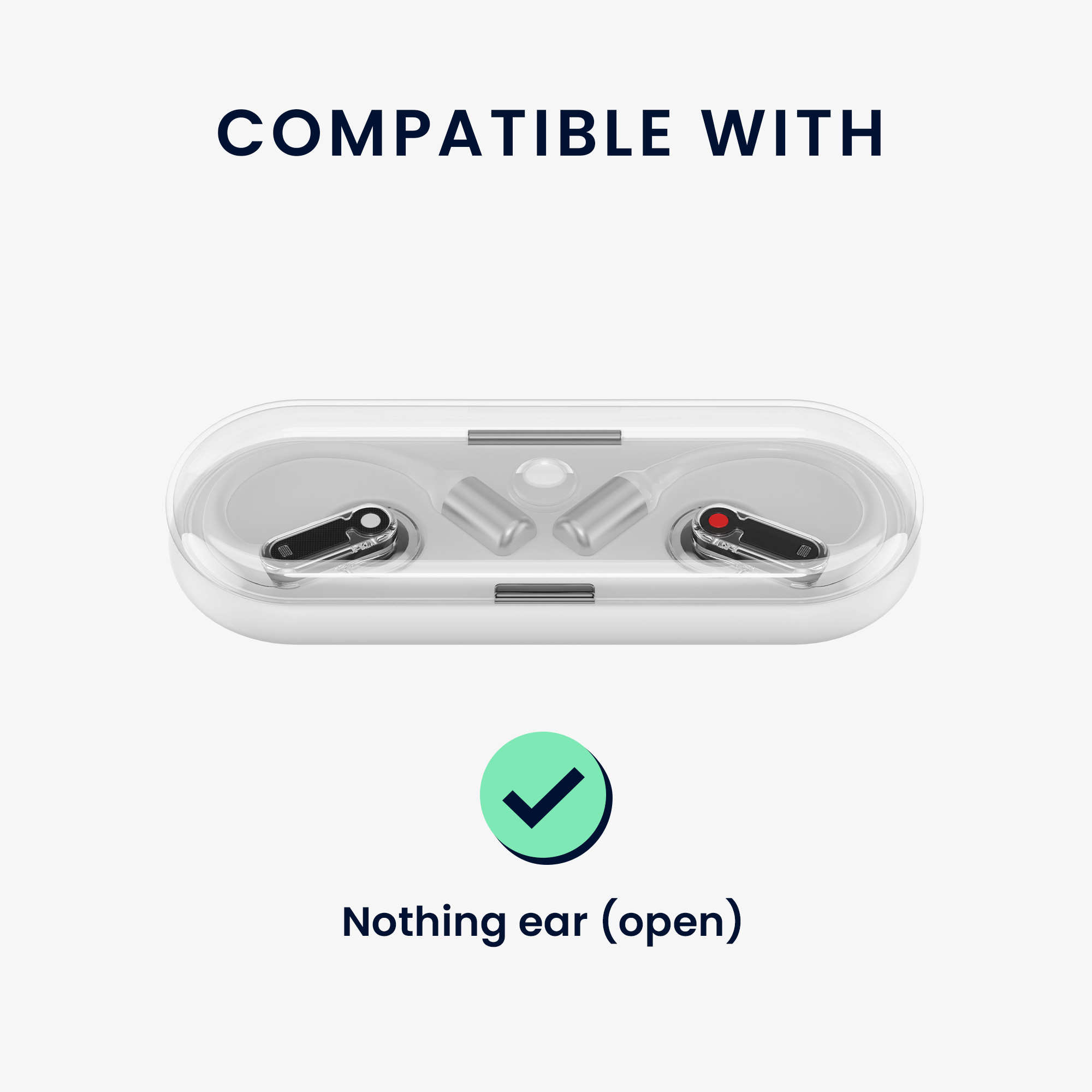 Pouzdro na sluchátka kwmobile pro Nothing Ear (Open), transparentní