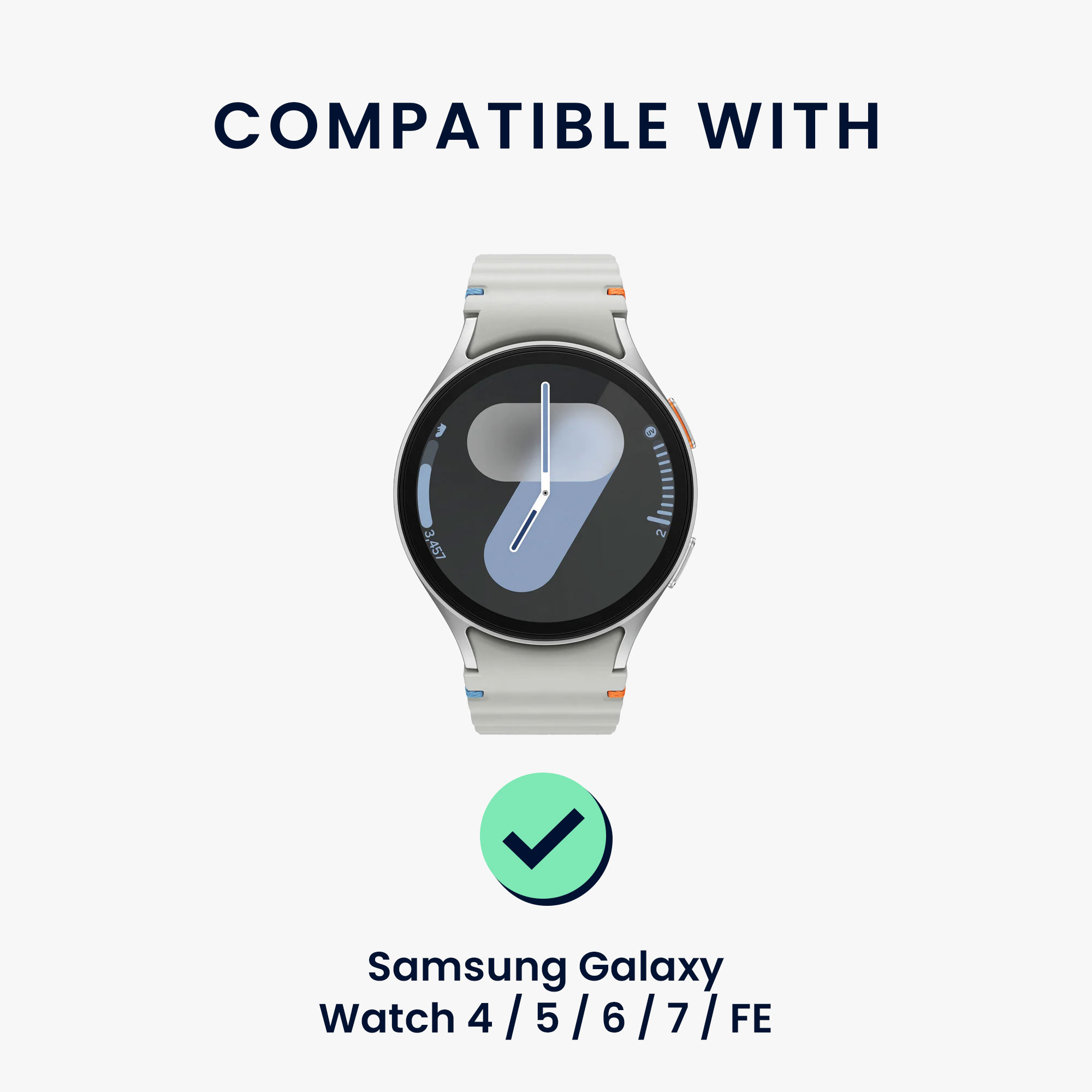 Řemínek na hodinky Galaxy Watch 4 / 5 / 6 Galaxy Watch 7 / FE kwmobile černý/oranžový