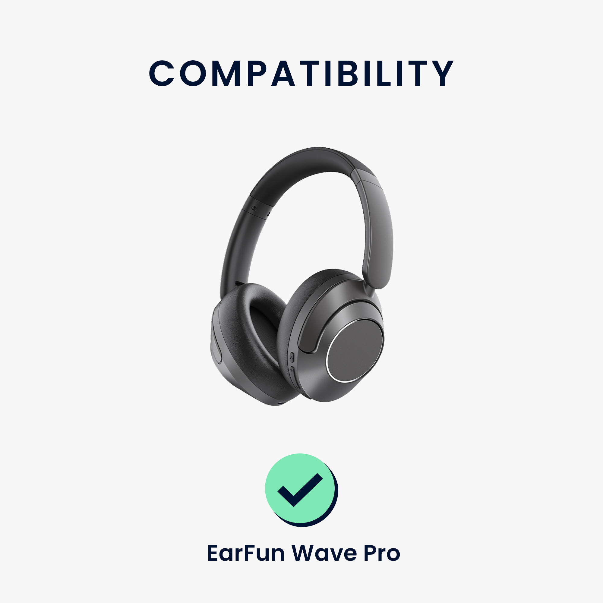 Náhradní náušníky kwmobile pro EarFun Wave Pro, černá, 2 ks