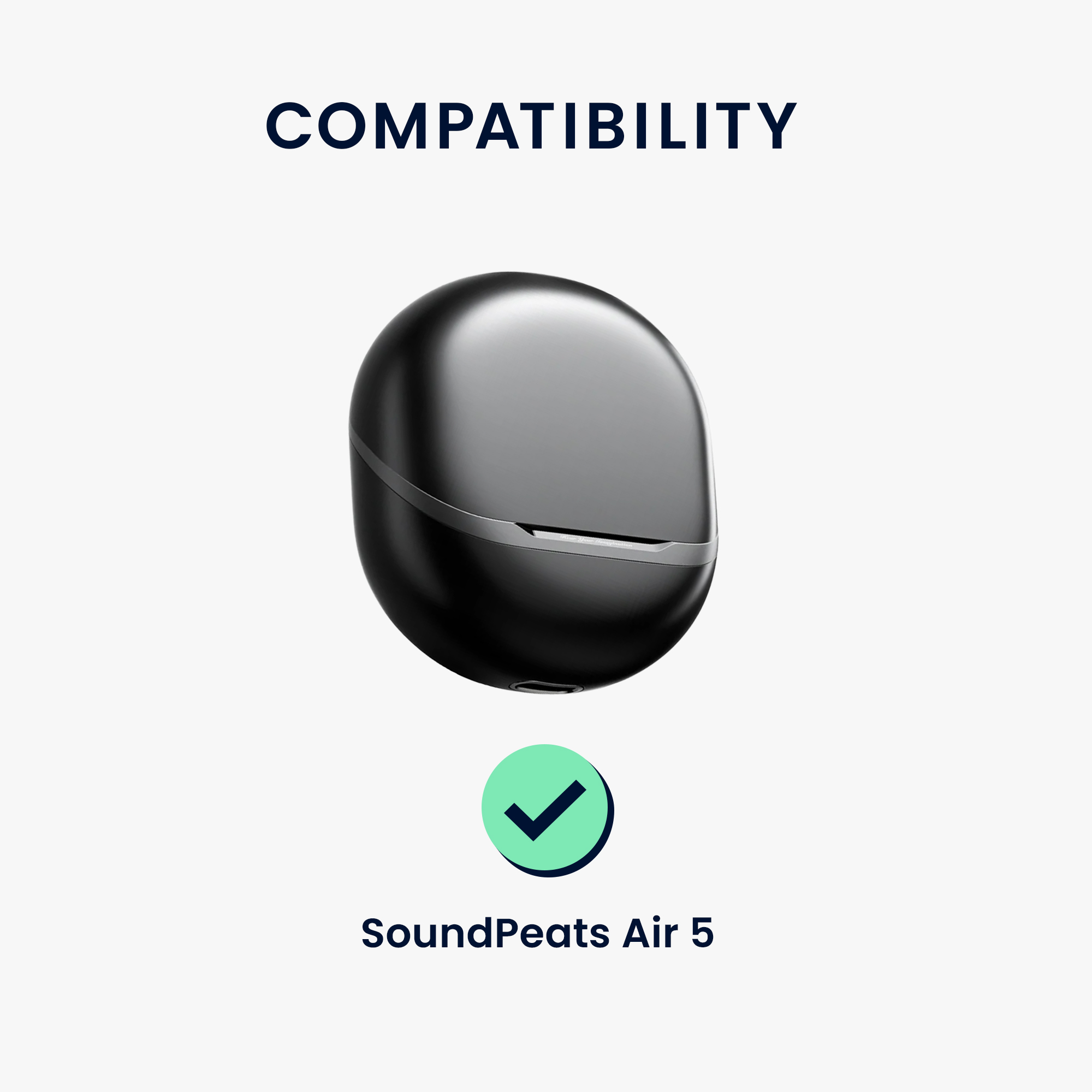 Silikonový kryt pouzdra SoundPeats Air 5 kwmobile s karabinou černá