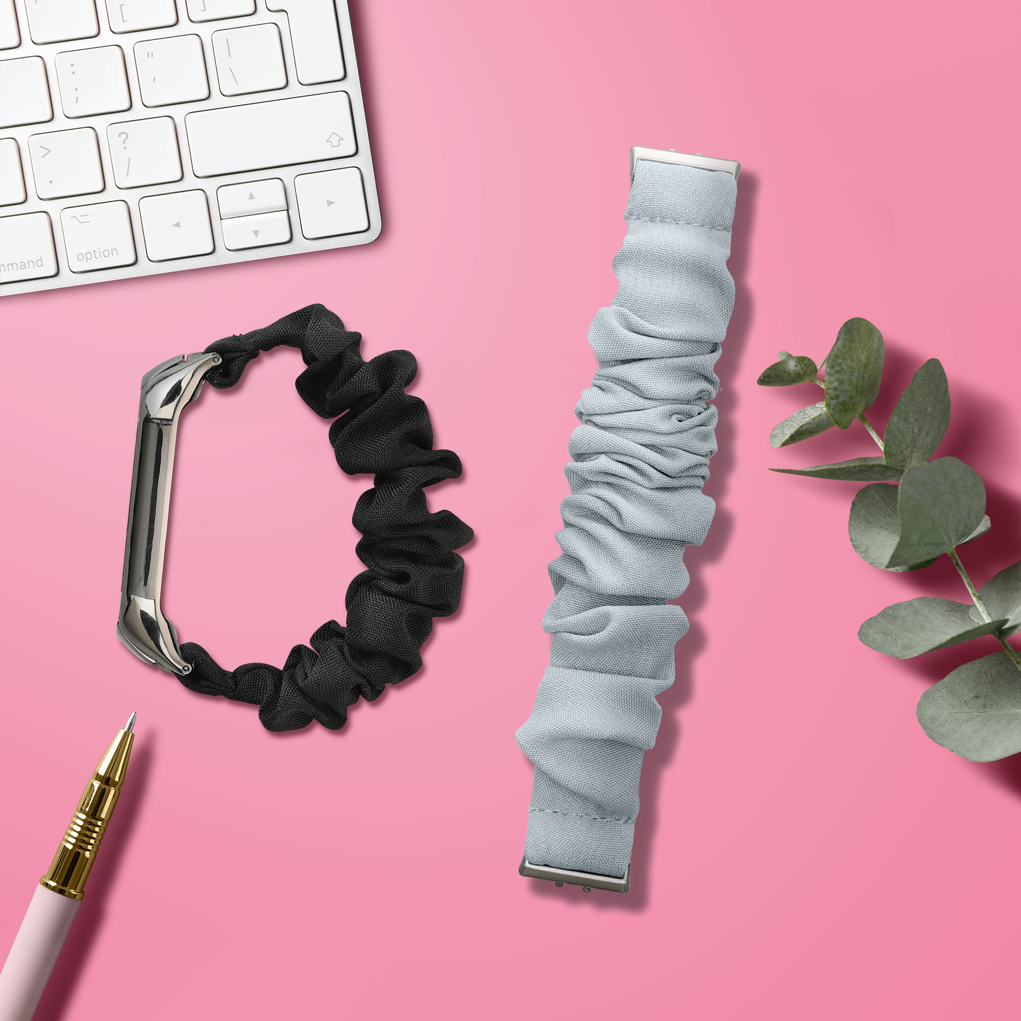 Scrunchie řemínek na chytré hodinky Samsung Galaxy Fit 3 kwmobile světle modrý