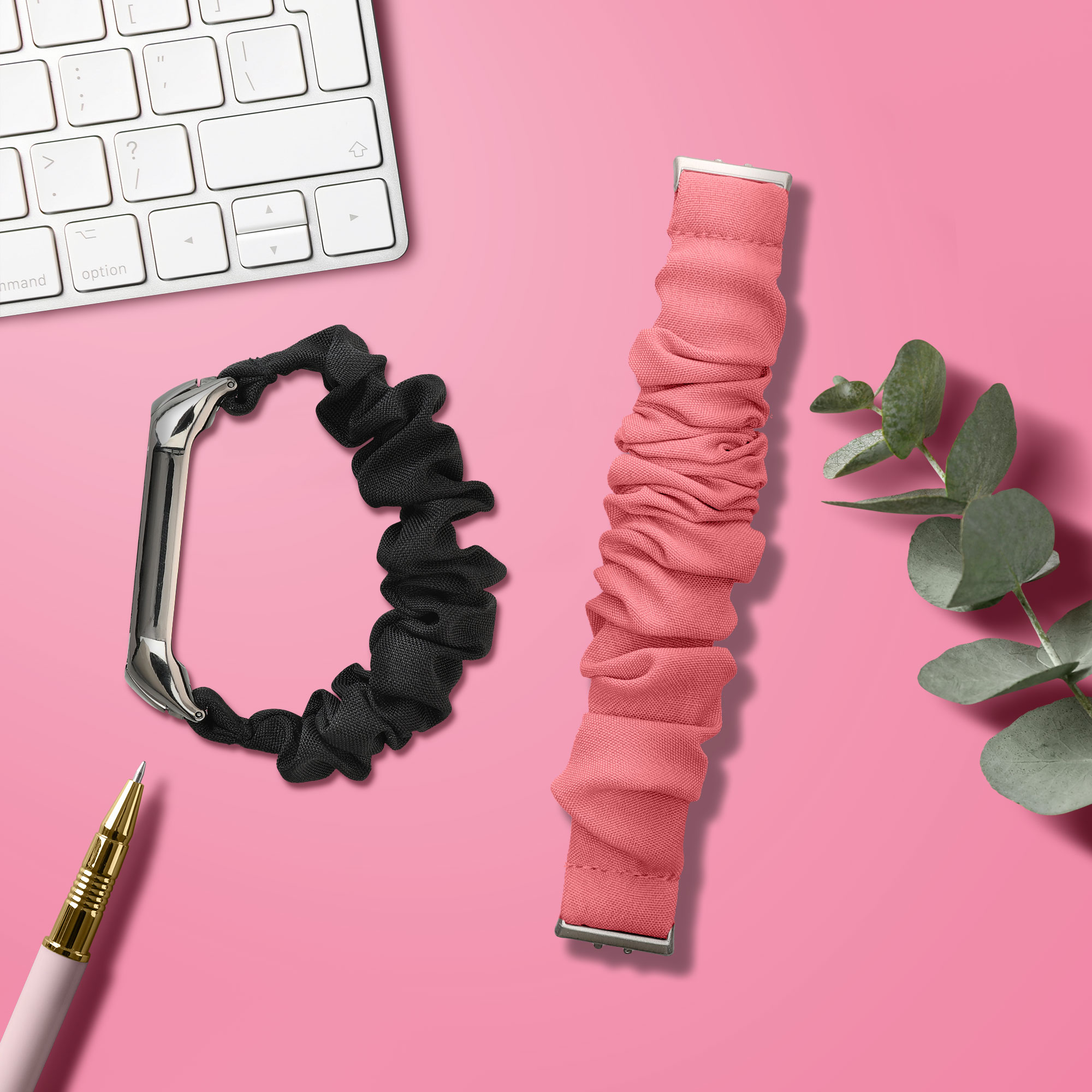 Scrunchie řemínek na chytré hodinky Samsung Galaxy Fit 3 kwmobile růžový