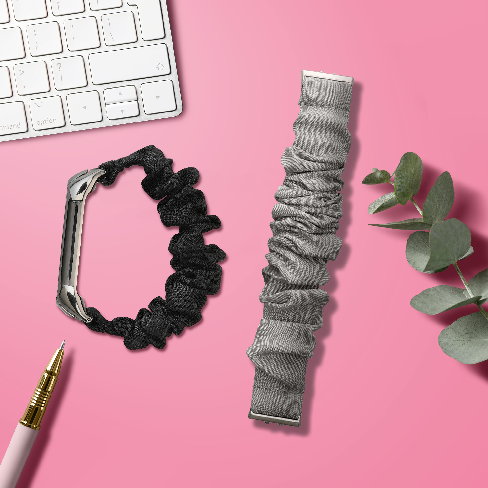 Scrunchie řemínek na chytré hodinky Samsung Galaxy Fit 3 kwmobile šedý