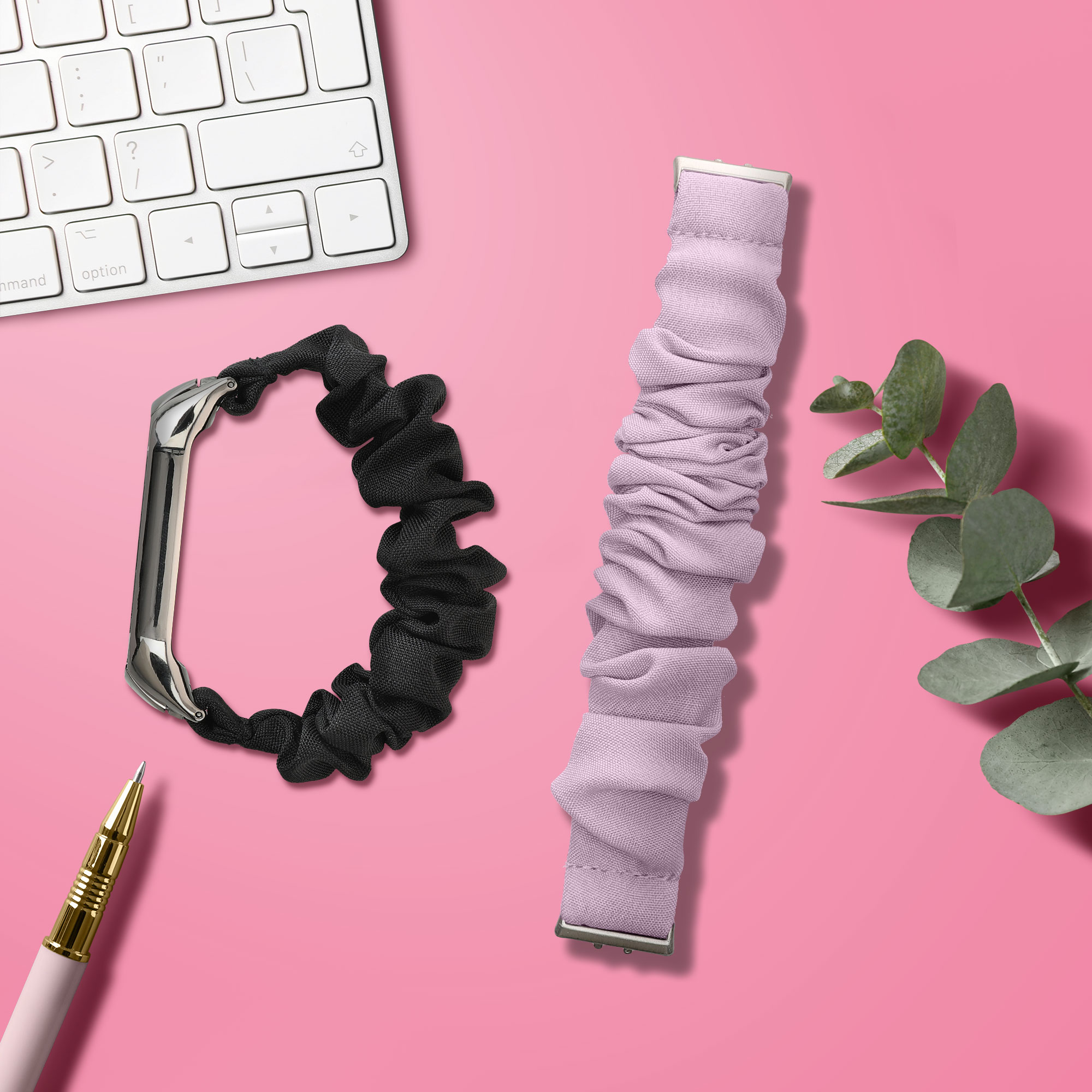 Řemínek na hodinky pro Samsung Galaxy Fit 3 kwmobile - fialová látkový řemínek na hodinky (scrunchie)