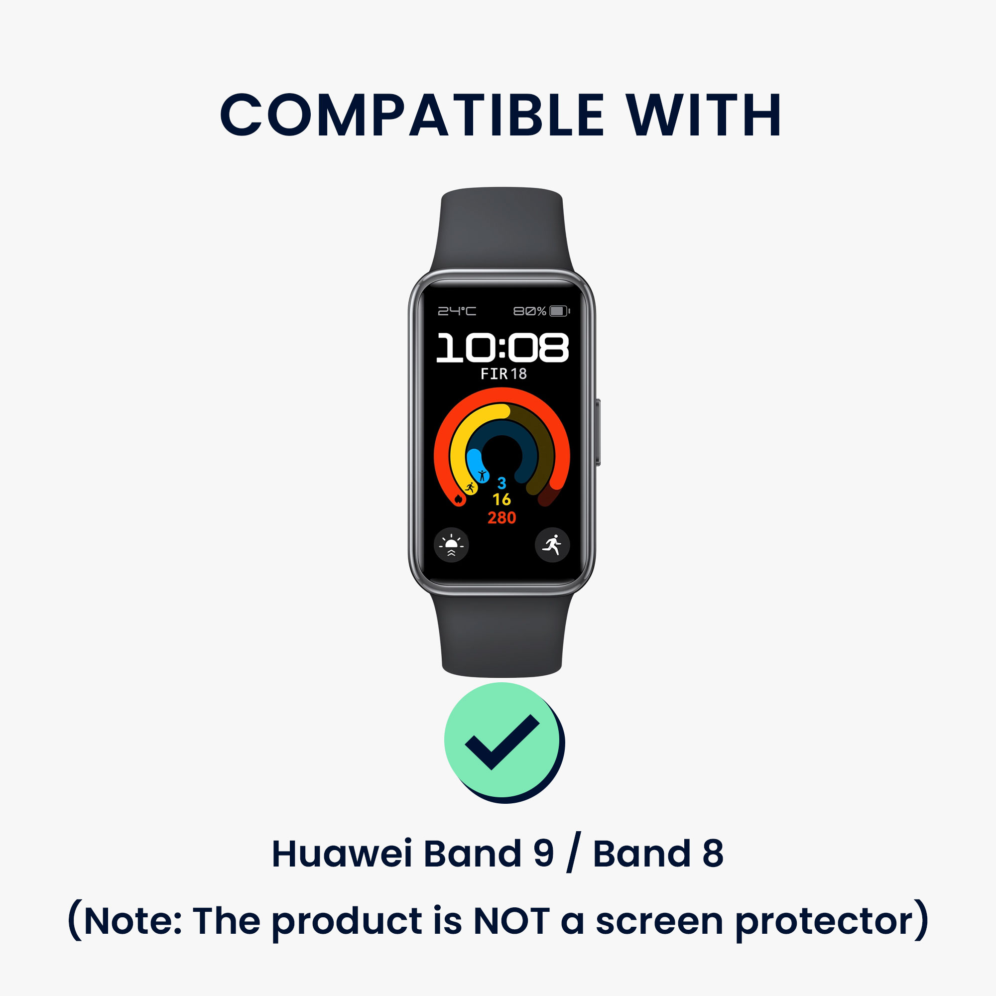 Ochranné rámečky s třpytkami pro Huawei Band 9 / Band 8 kwmobile sada 2 ks - stříbrná / růžové zlato