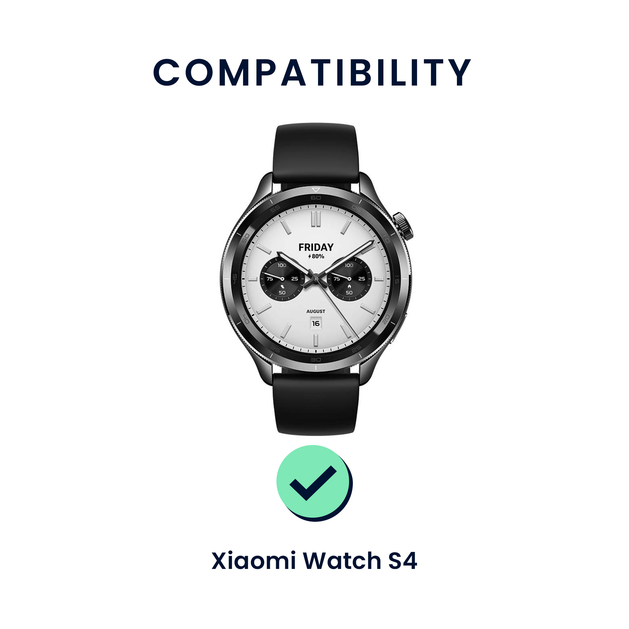 Řemínek na hodinky kwmobile silikonový pro Xiaomi Watch S4 / S4 Sport / S3 / S2 / Watch S1 Active / Watch 5 Active, černá /