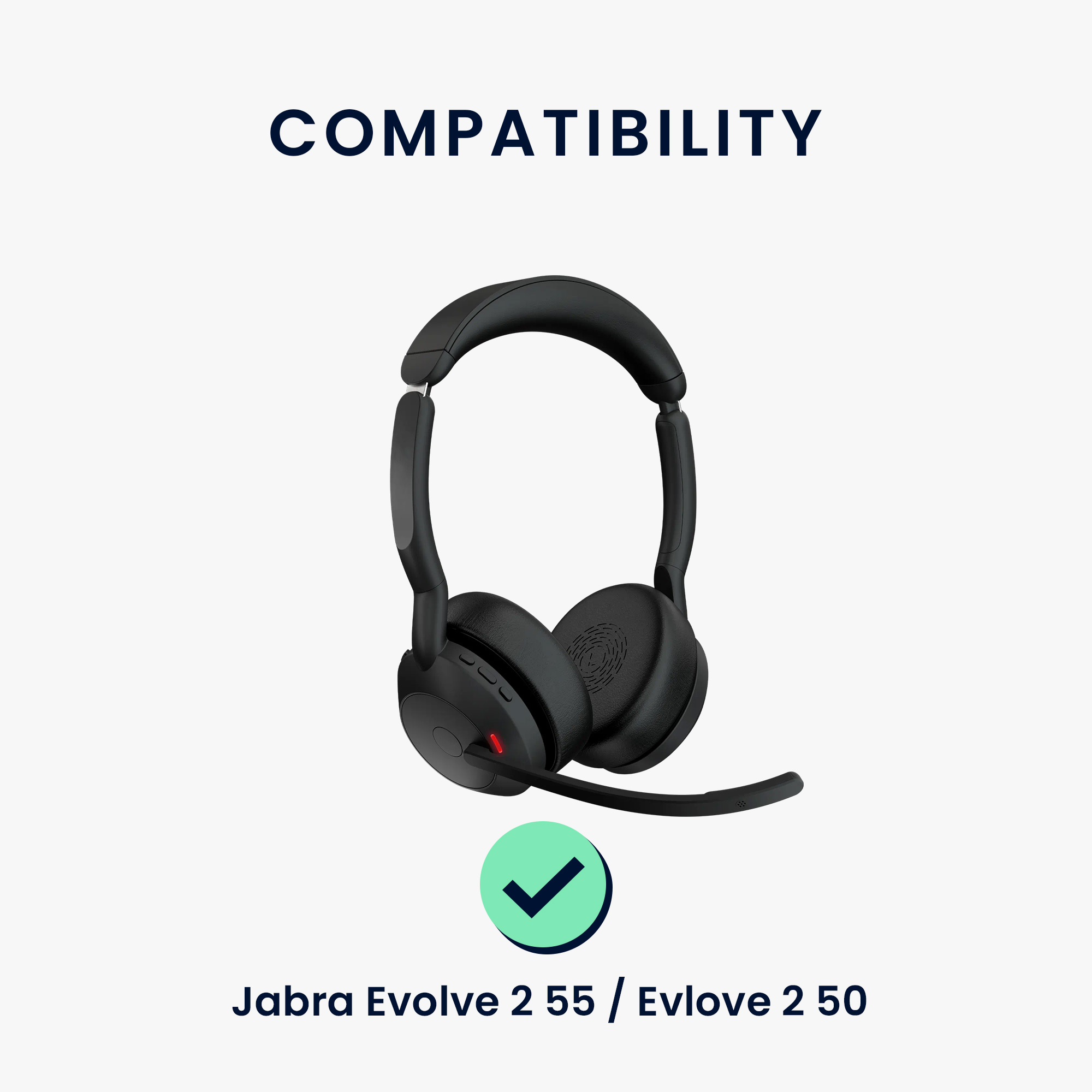 Náhradní náušníky na sluchátka Jabra Evolve 2 55 / Evlove 2 50 kwmobile 2 ks černé