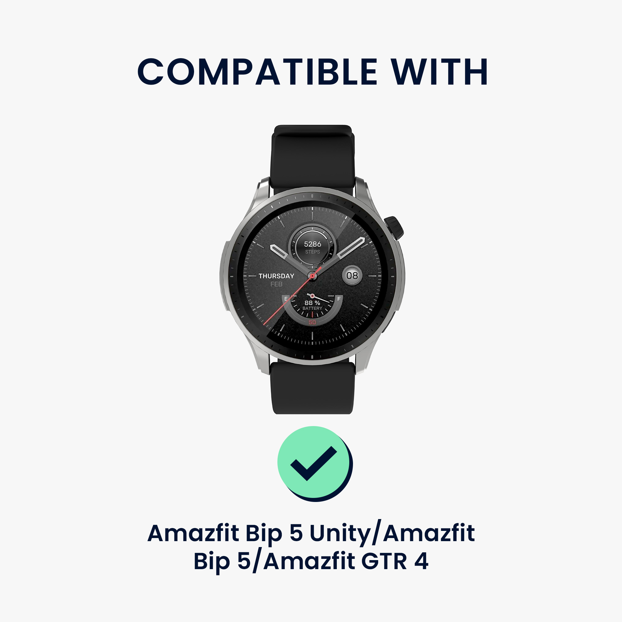 Řemínek 22mm Amazfit Bip 6/Bip 5 Unity/Bip 5/GTS 3/Balance 2... 22mm kwmobile TPU 21.6 cm