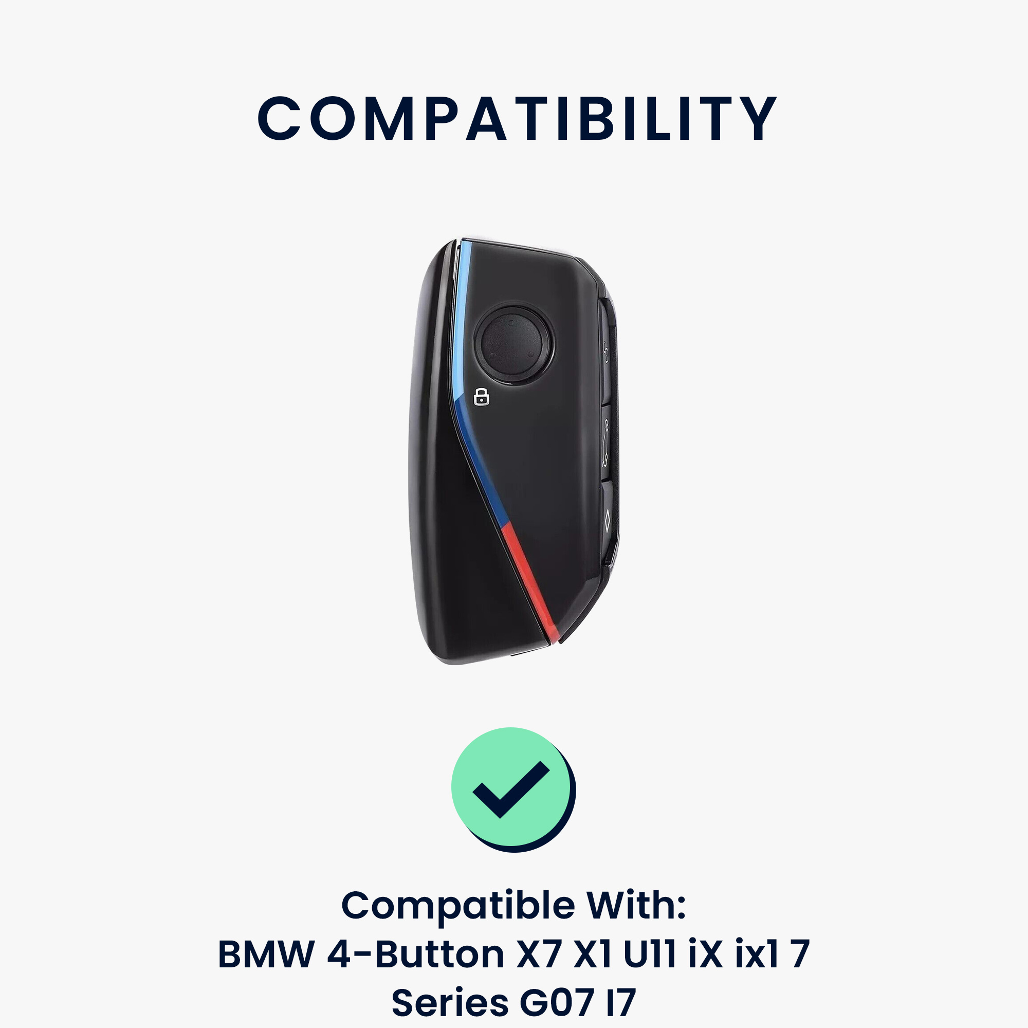 Obal na klíč od auta pro BMW X7 X1 U11 iX ix1 7 Series G07 I7 klíč od auta kwmobile TPU - matná černá / černá