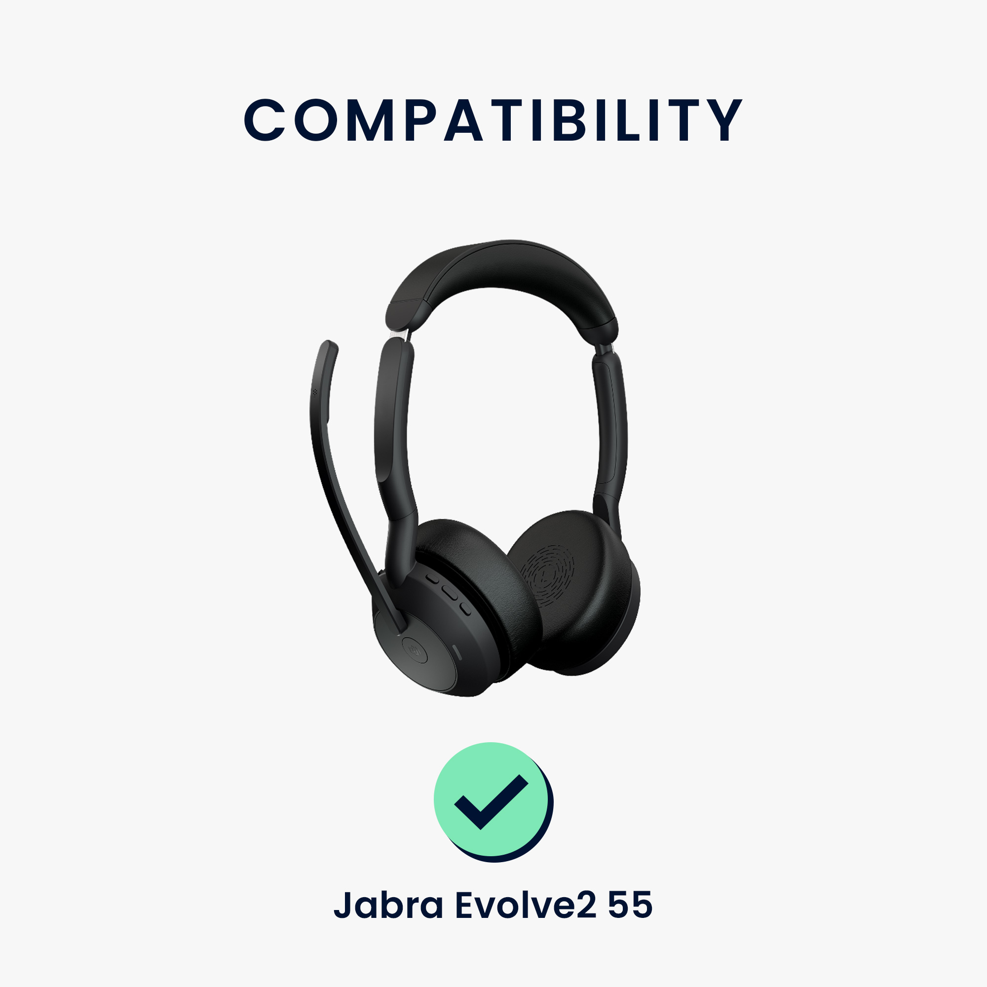 Náhradní náušníky na sluchátka Jabra Evolve2 55 kwmobile 2 ks černé