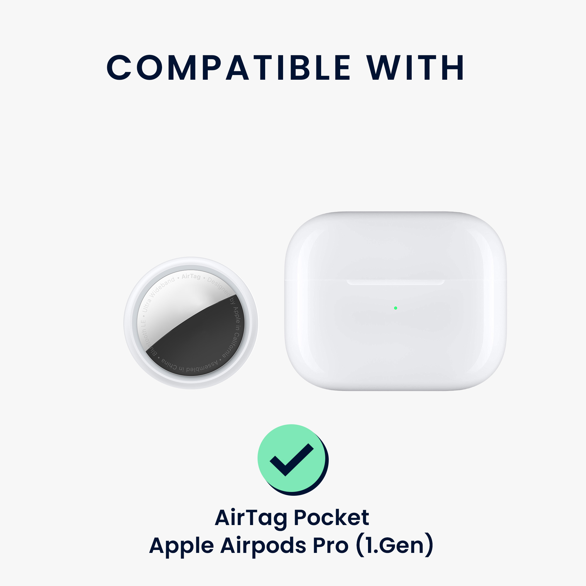 Obal pro Apple Airpods Pro (1.Gen) kwmobile s karabinou silikonové - zelená