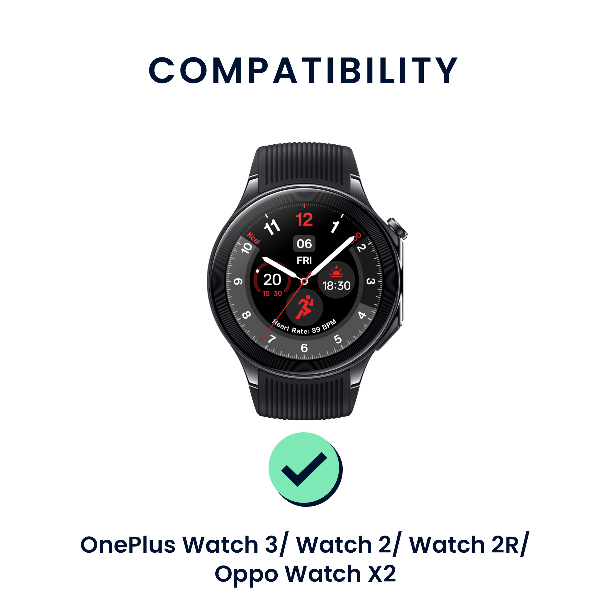 Řemínky pro OnePlus Watch 3 / 2 / 2R / Oppo Watch X2 kwmobile silikonové - černá / krémová