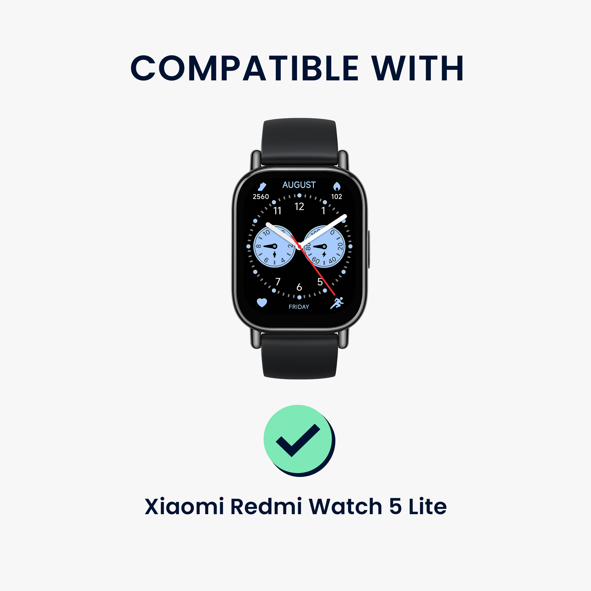 kwmobile ochranný kryt na chytré hodinky Redmi Watch 5 Lite - černá