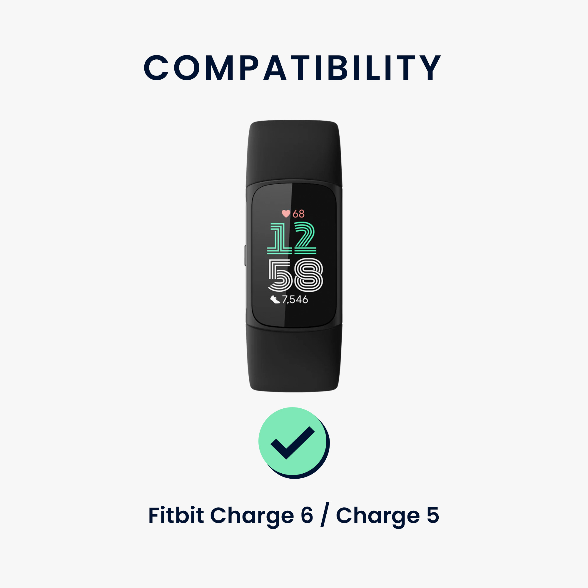 Řemínek na chytré hodinky kwmobile pro Fitbit Charge 6 / Charge 5 - šedá