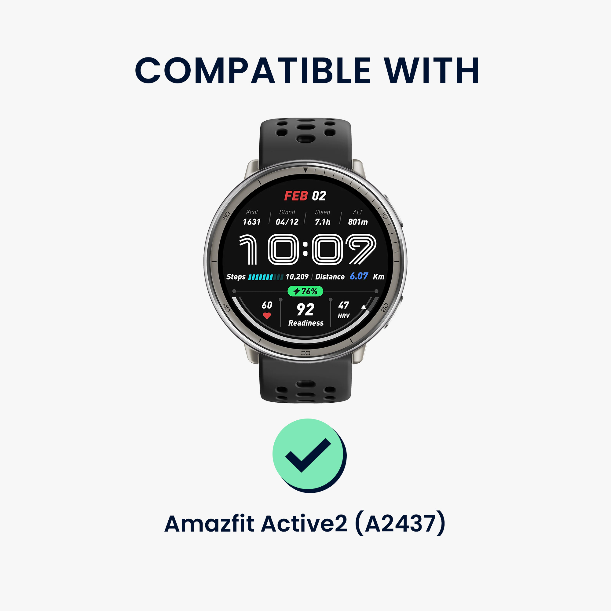 Řemínek 20mm Amazfit Active 2/2 Square/Active Edge/Bip 3/GTS... 20mm kwmobile TPU 21.6 cm