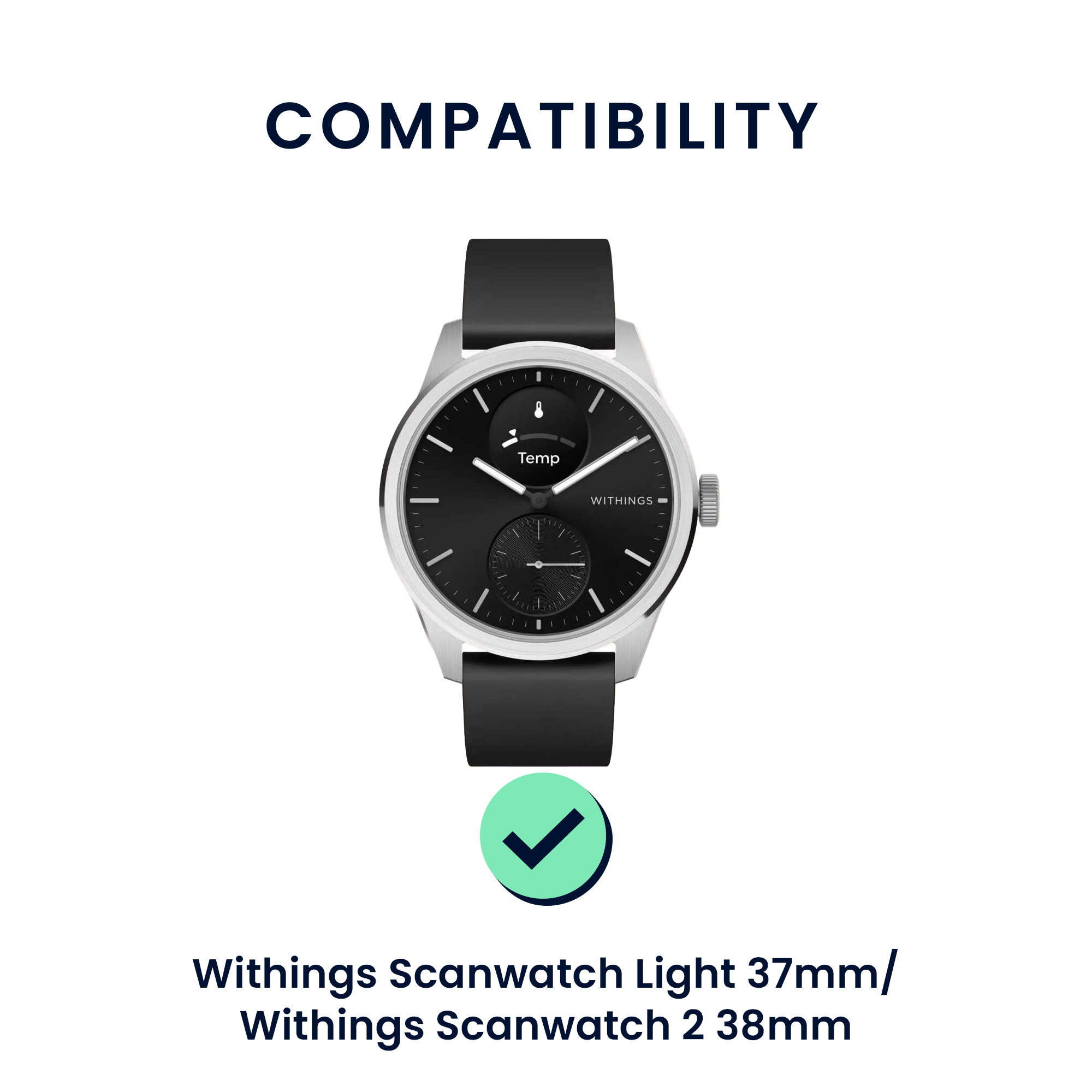 2x Řemínek Withings Scanwatch Light 37mm / Withings Scanwatch 2 38mm kwmobile - levandulová / pudrově růžová