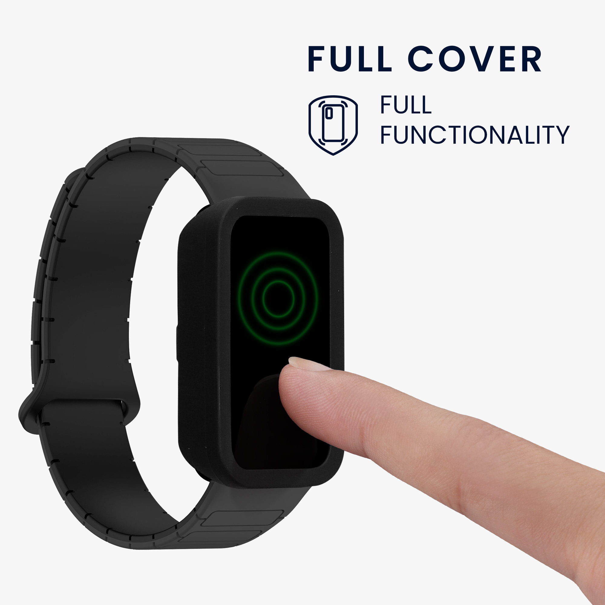 Ochranný rámeček se sklem na fitness náramek Huawei Band 10 / 9 / 8 2 ks černo-stříbrné