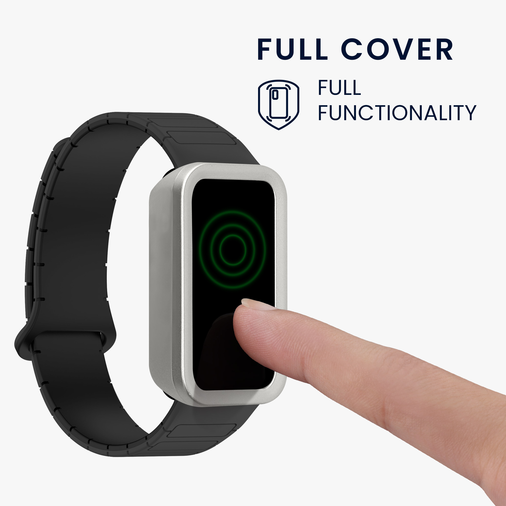 Ochranný rámeček se sklem na fitness náramek Huawei Band 10 / 9 / 8 2 ks stříbrno-pudrově růžové