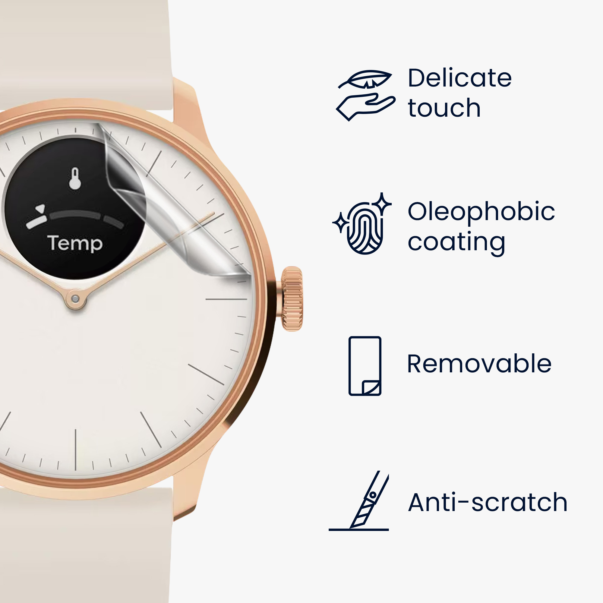 3x Ochranná fólie Withings Scanwatch Light 37mm kwmobile - transparentní