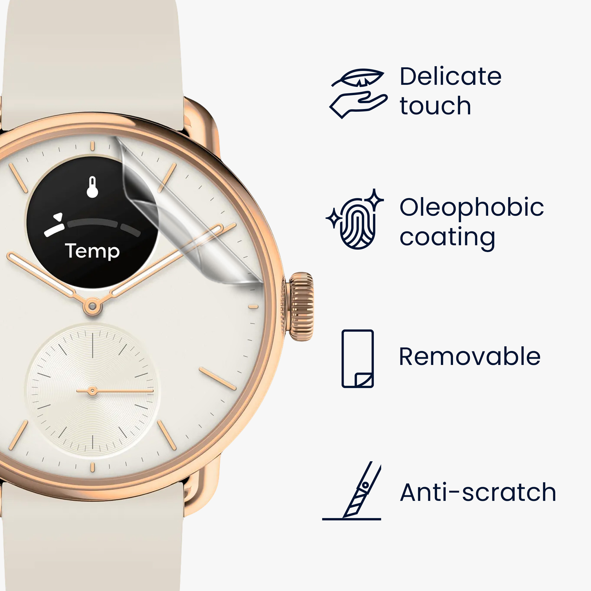 3x Ochranná fólie Withings Scanwatch 2 38mm kwmobile - transparentní