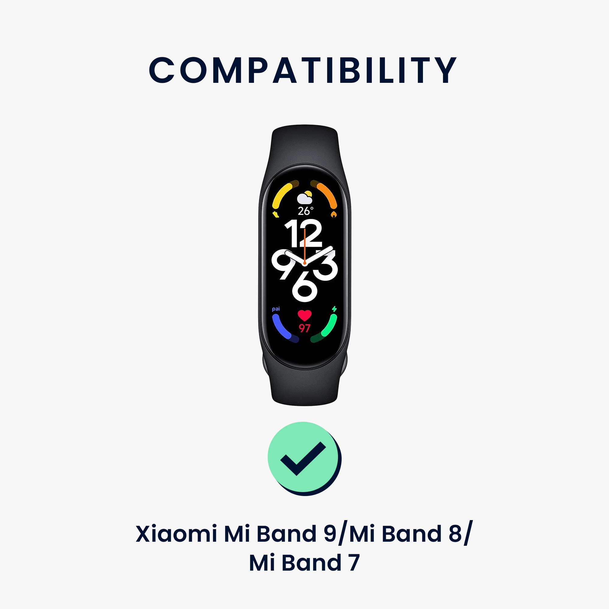 Řemínek Xiaomi Smart Band 10 / Smart Band 9 / 8 7 6 5 4 3 kwmobile - šedá