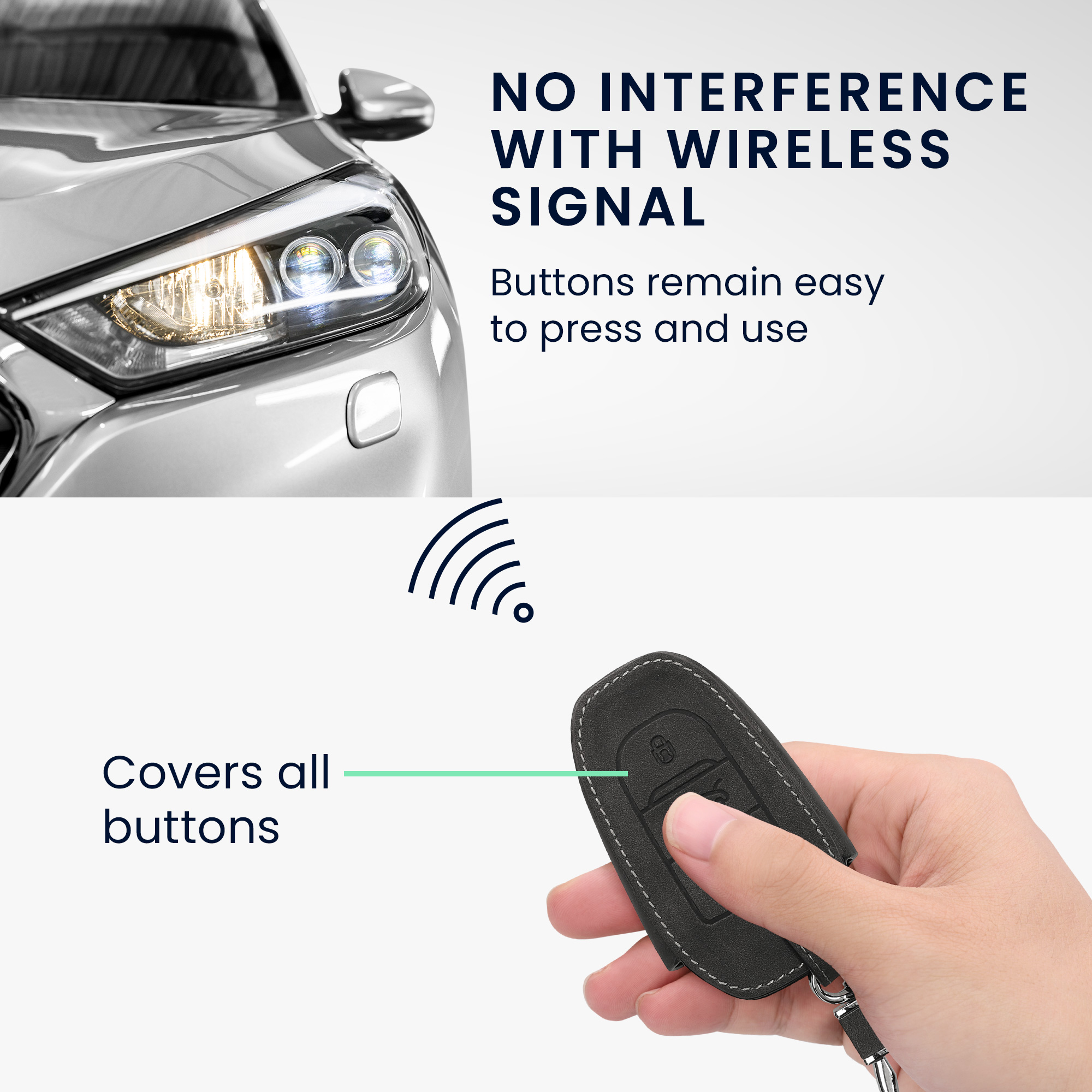 Obal na klíč od auta pro Opel chytrý klíč se 3 tlačítky only Keyless Go kwmobile peněženkové z eko kůže - tmavě šedá