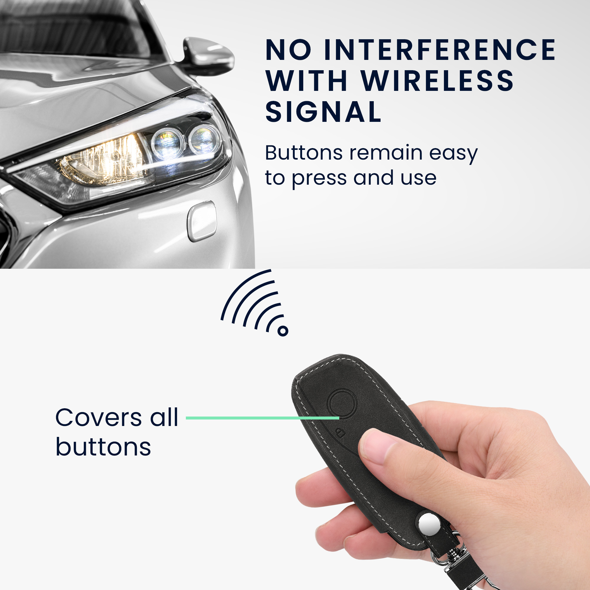 Peněženkový obal ze syntetické kůže na klíč BMW se 4 tlačítky X7 X1 U11 iX iX1 7 Series G07 i7 kwmobile ‑ tmavě šedá