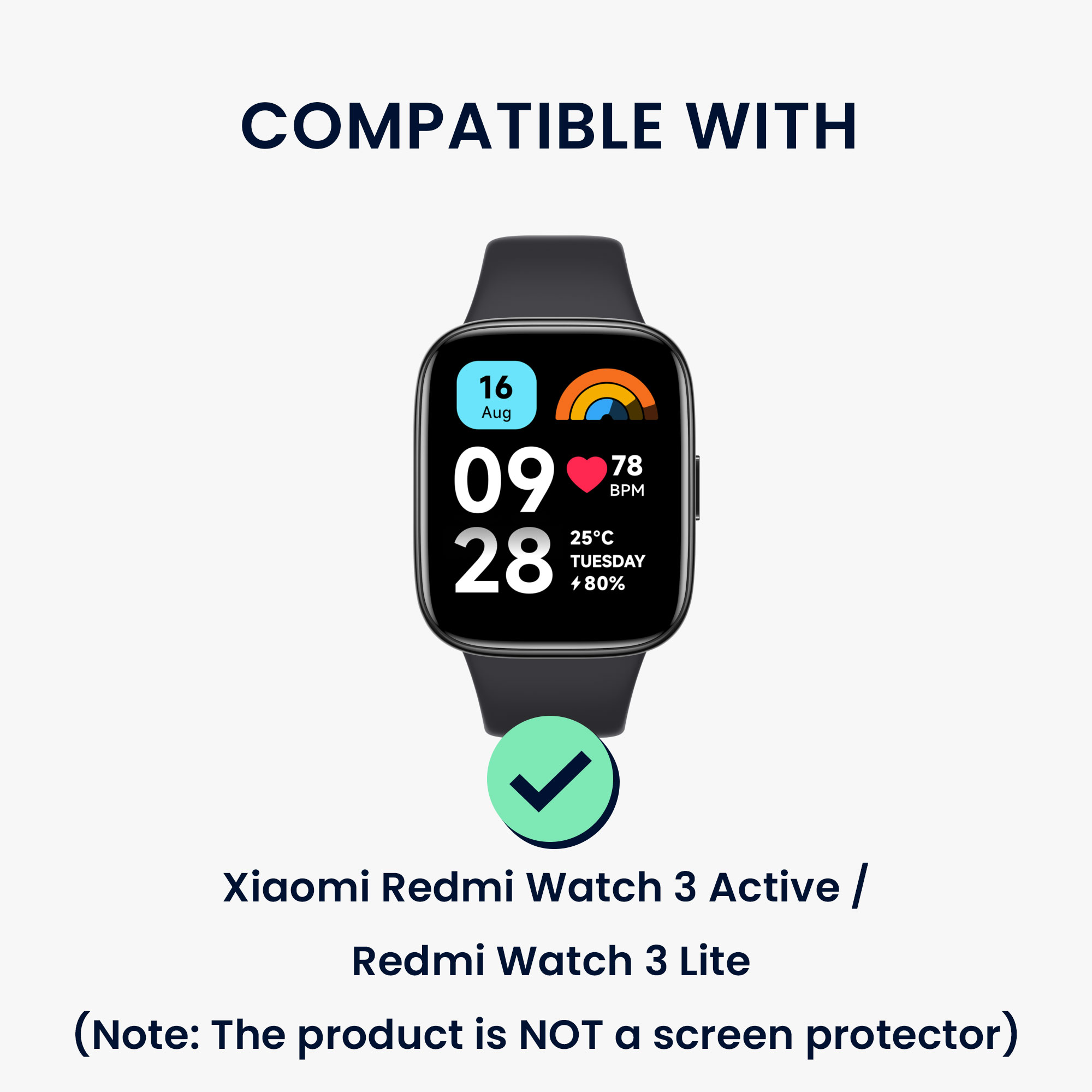kwmobile ochranný rámeček na chytré hodinky Redmi Watch 3 Active / Redmi Watch 3 Lite - černá / stříbrná
