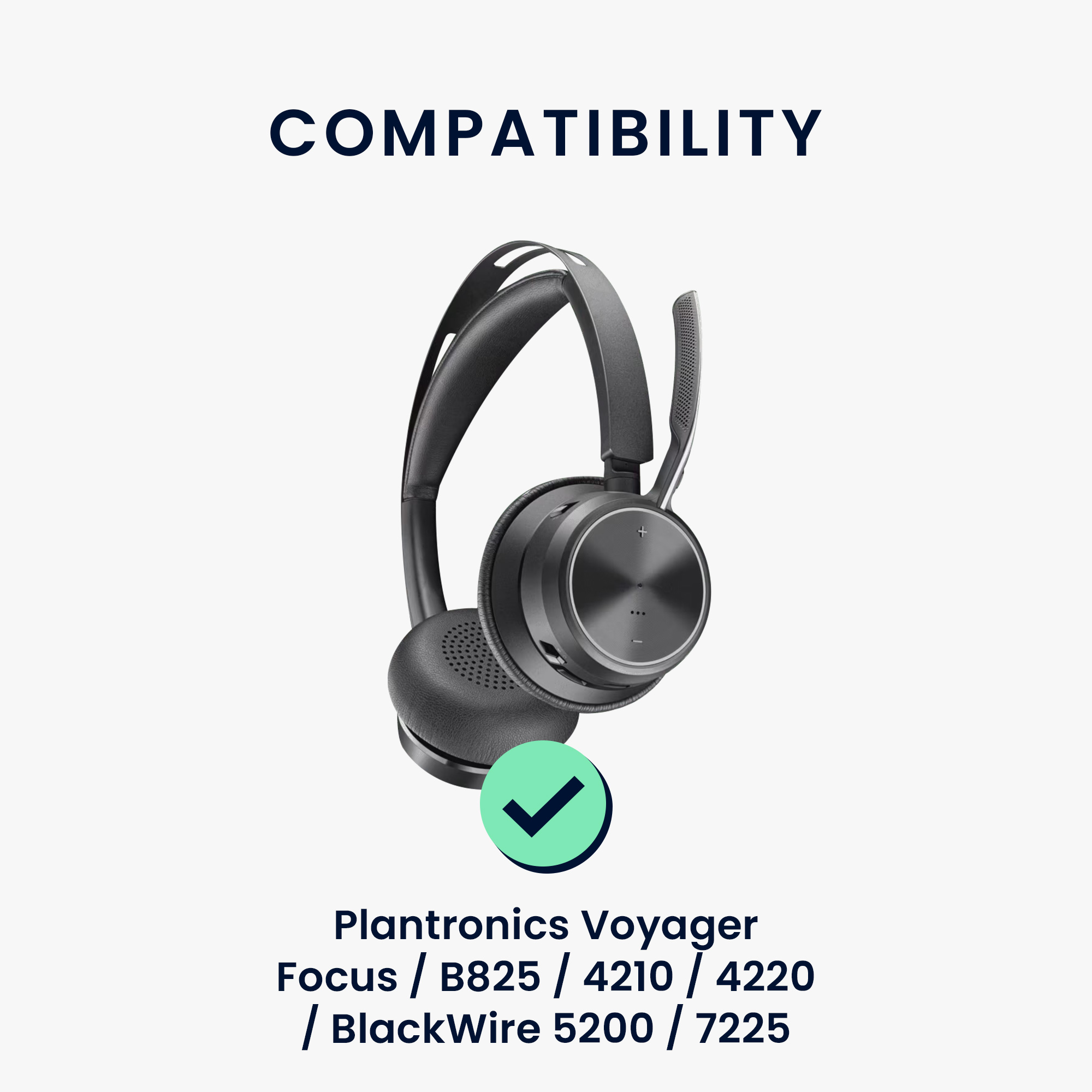 Náušníky kwmobile pro Plantronics Voyager Focus/B825/4210/4220, BlackWire 5200/7225 - 2 ks, černá