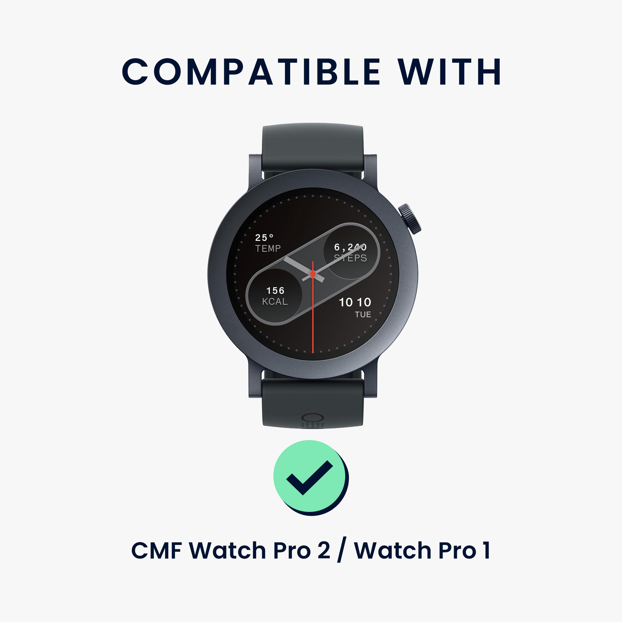 Řemínek na hodinky kwmobile silikonový pro CMF Watch Pro 2 / Watch Pro 1, béžová / oranžová