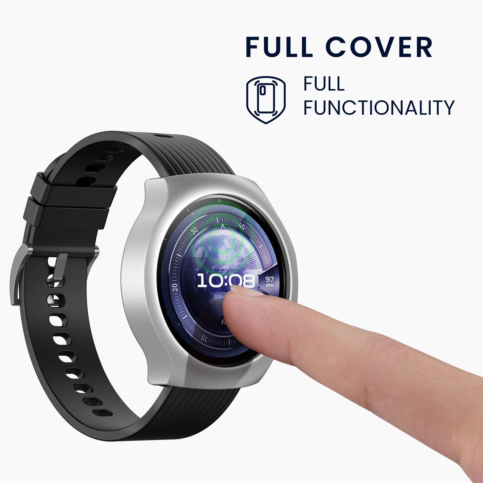 Ochranná fólie hodinky Huawei Watch 5 42mm - Set of 2 Fitness Tracker sada ks černá/stříbrná kwmobile