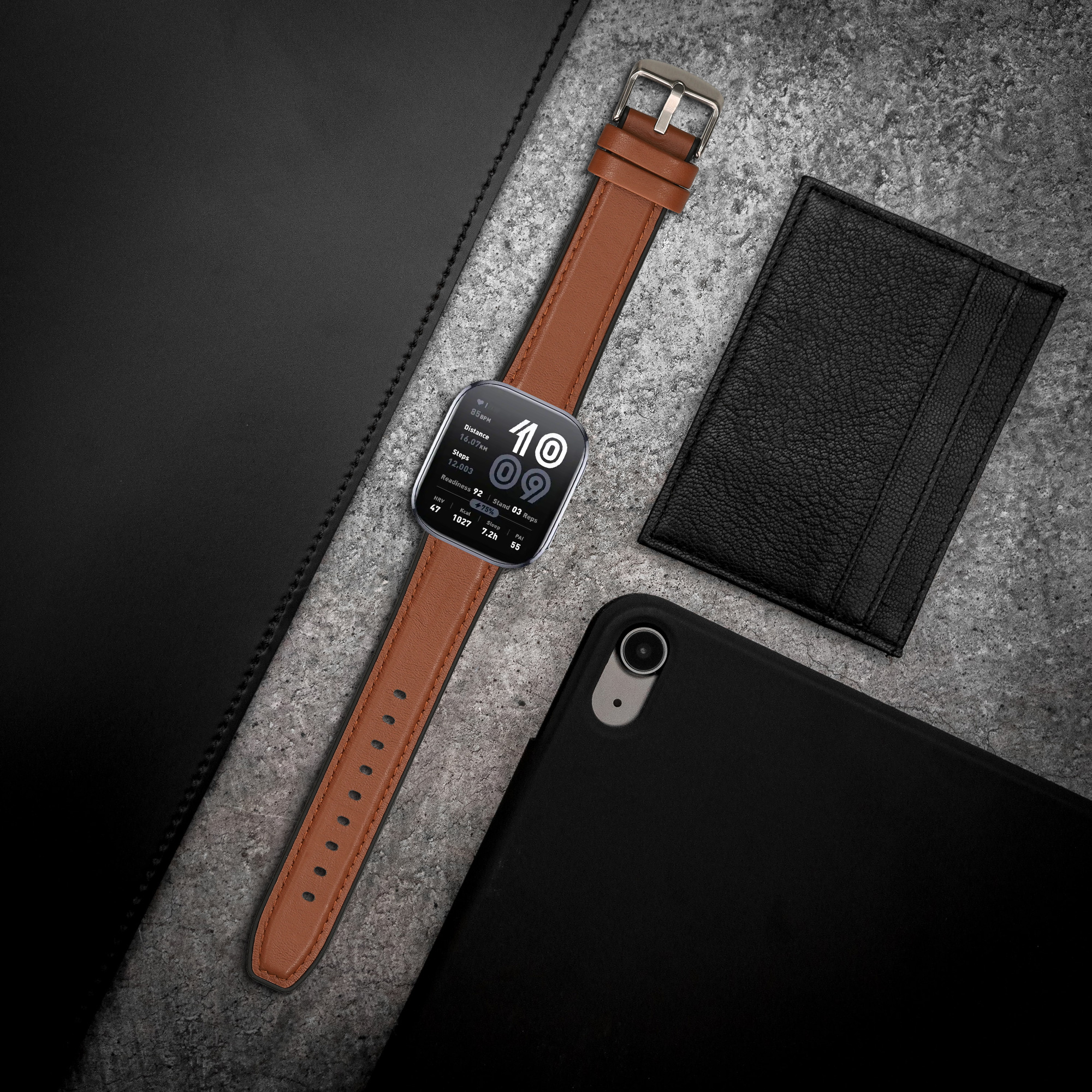 Řemínek 22mm Amazfit Bip 6/Bip 5 Unity/Bip 5/GTS 3/Balance 2... 22mm kwmobile TPU hnědý/černý