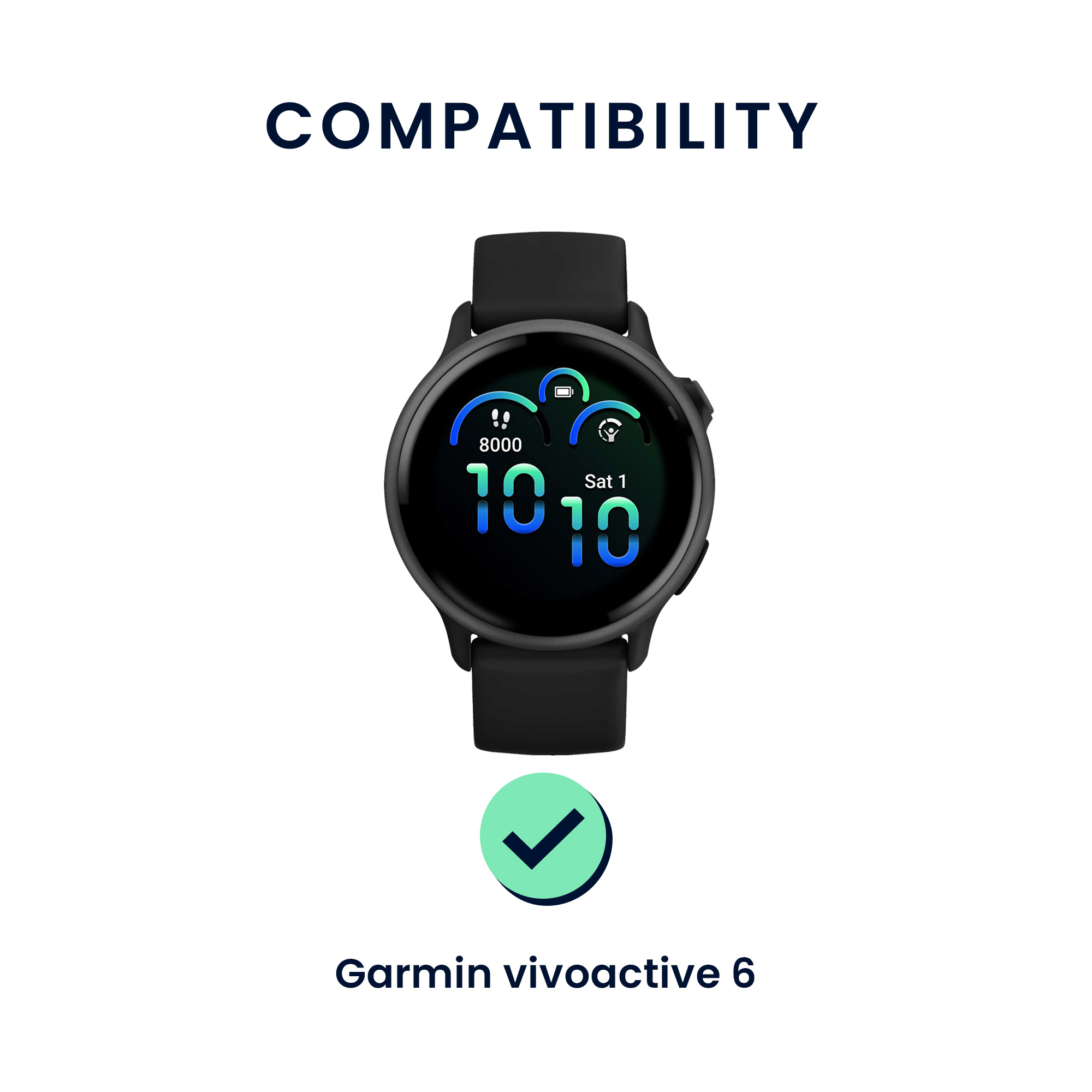 Řemínek kwmobile pro Garmin vivoactive 6 / vivomove Trend / Forerunner 55 - 2 ks, černá / červená / černá / šedá
