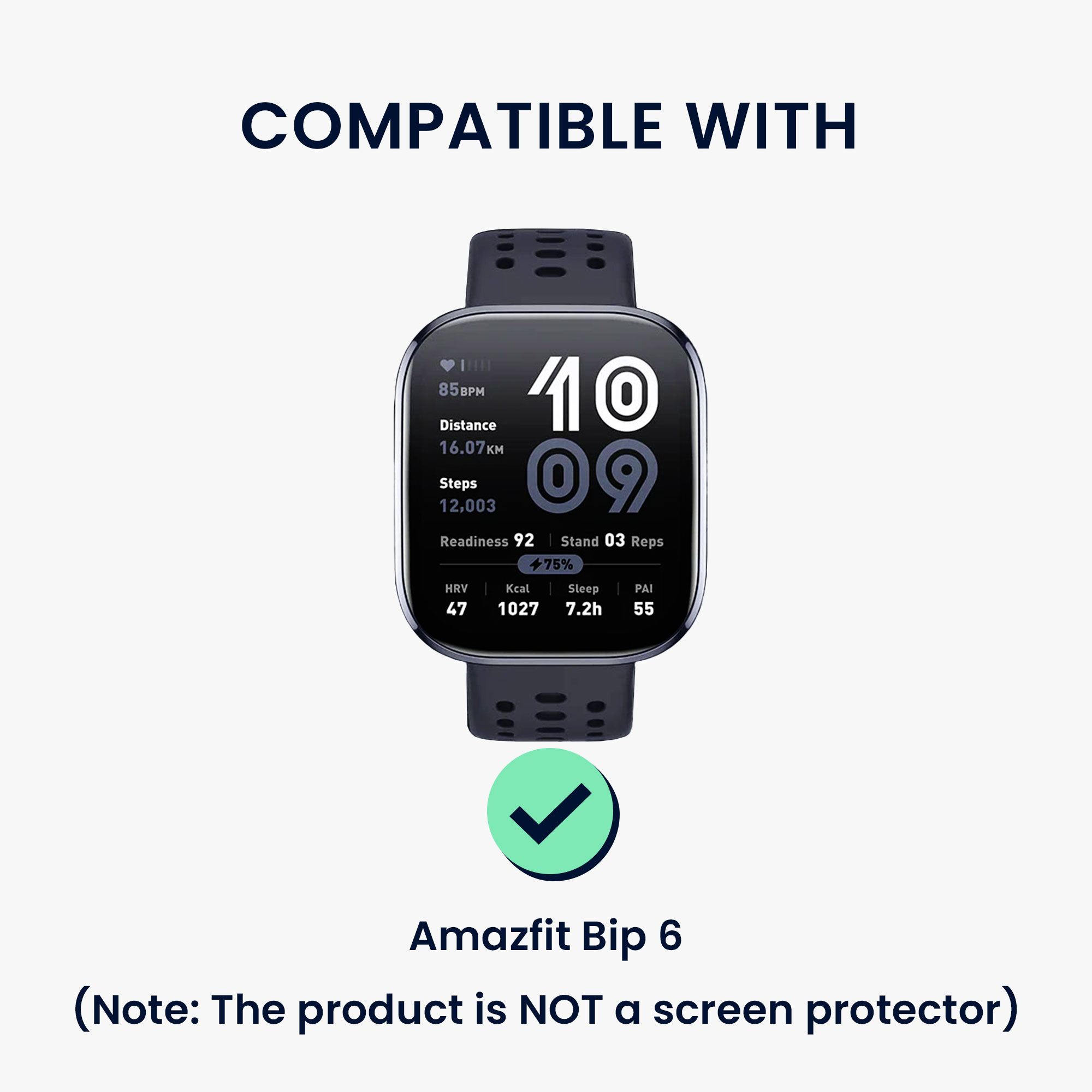 Ochranné rámečky s třpytkami pro Amazfit Bip 6 kwmobile ‑ čirá / černá