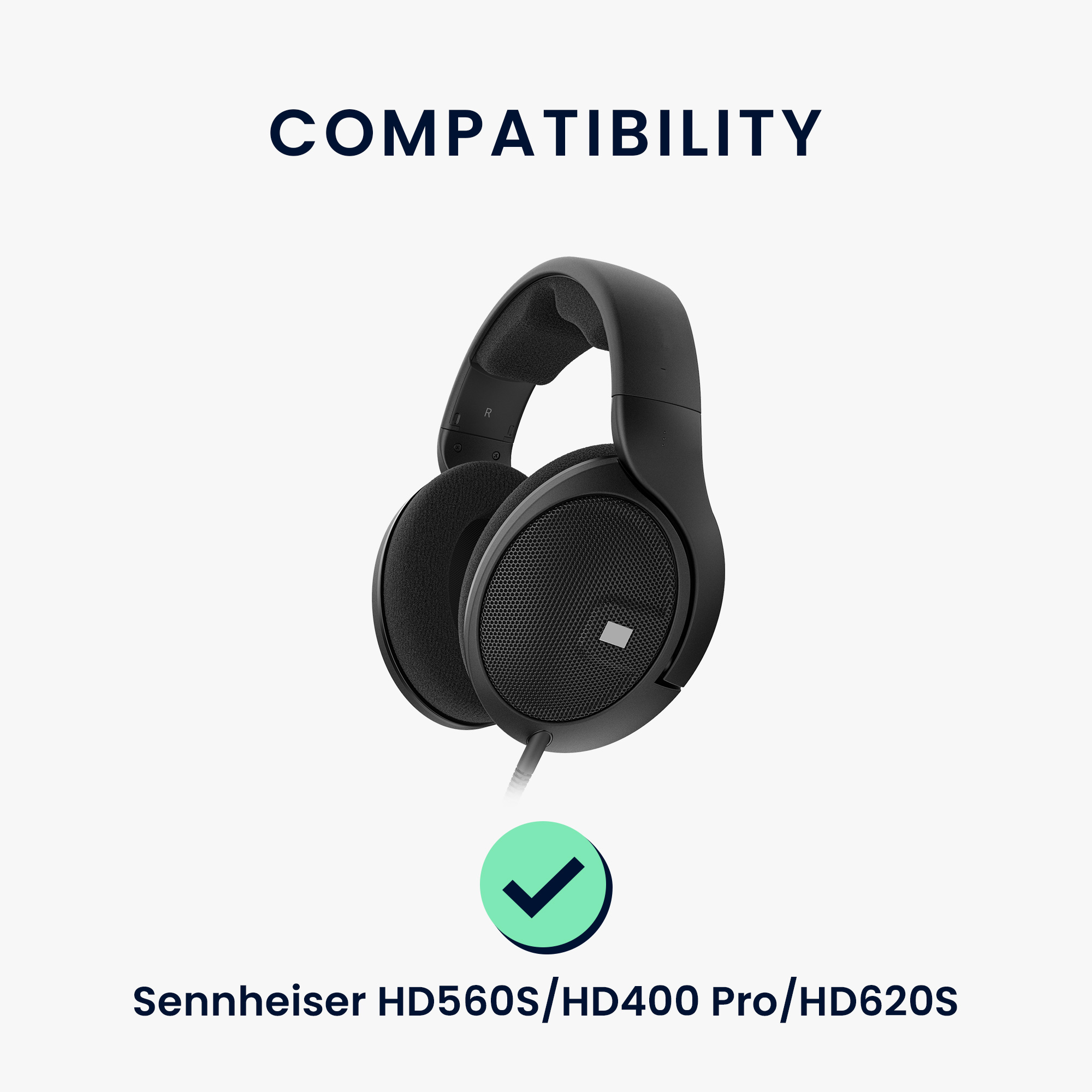 2x Náušníky na sluchátka kwmobile pro Sennheiser HD560S / HD400 Pro / HD620… - černá