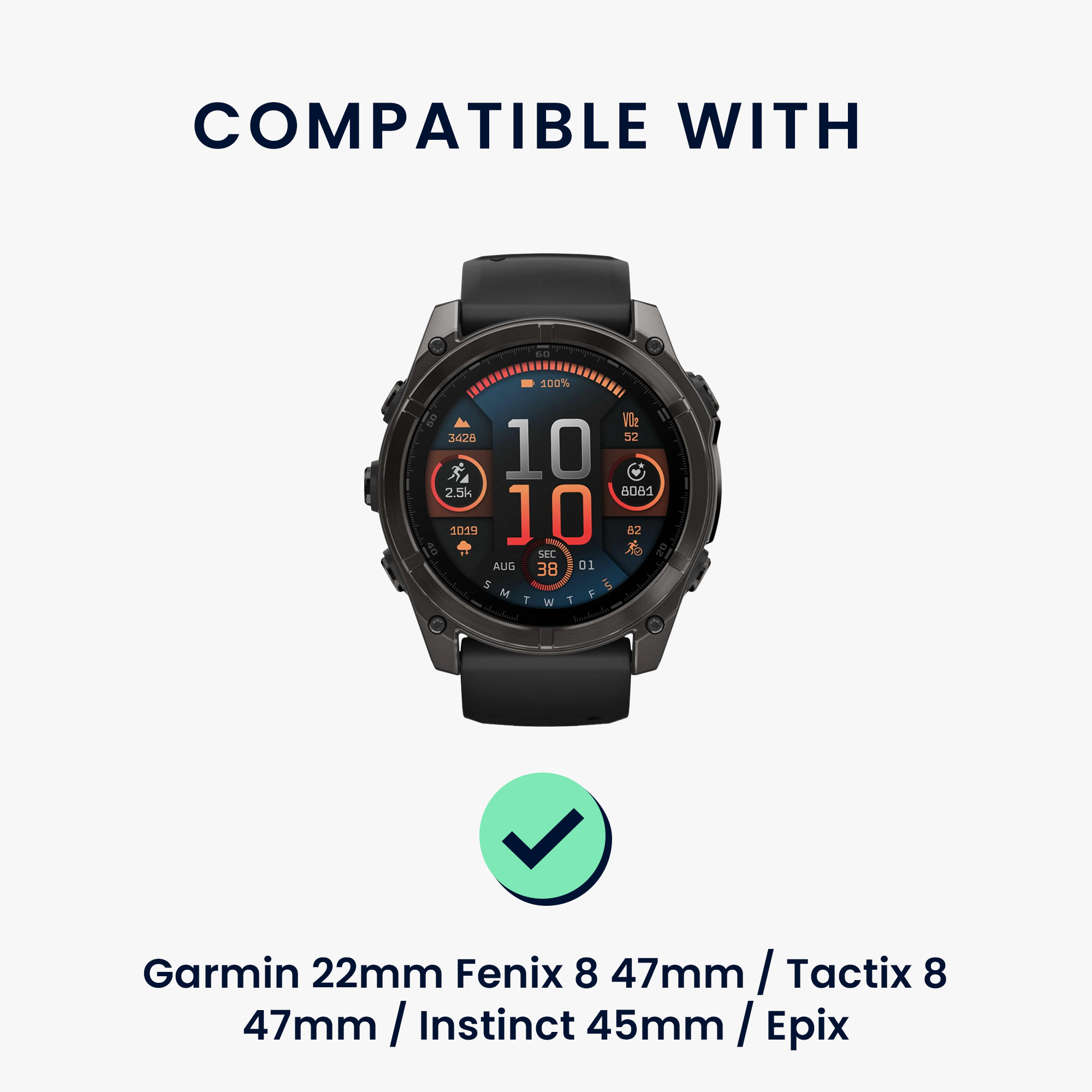 Řemínek Garmin 22mm Fenix 8 47mm/Tactix 8 47mm/Instinct 45mm... 22mm kwmobile nylon černý