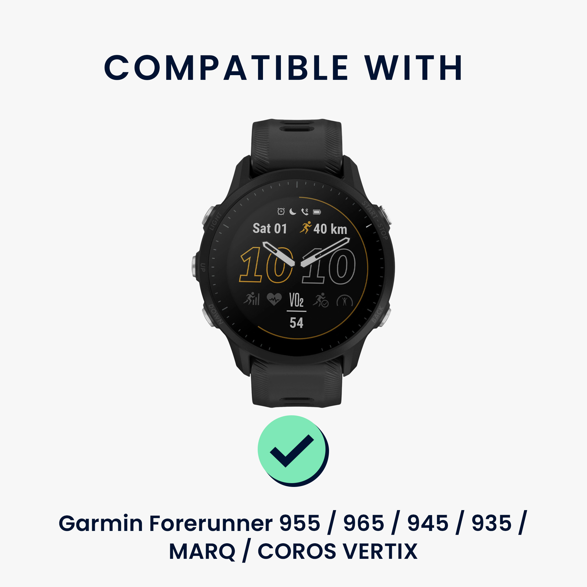 Řemínek Garmin Forerunner 955 / 965 / kwmobile nylon 1 ks černá