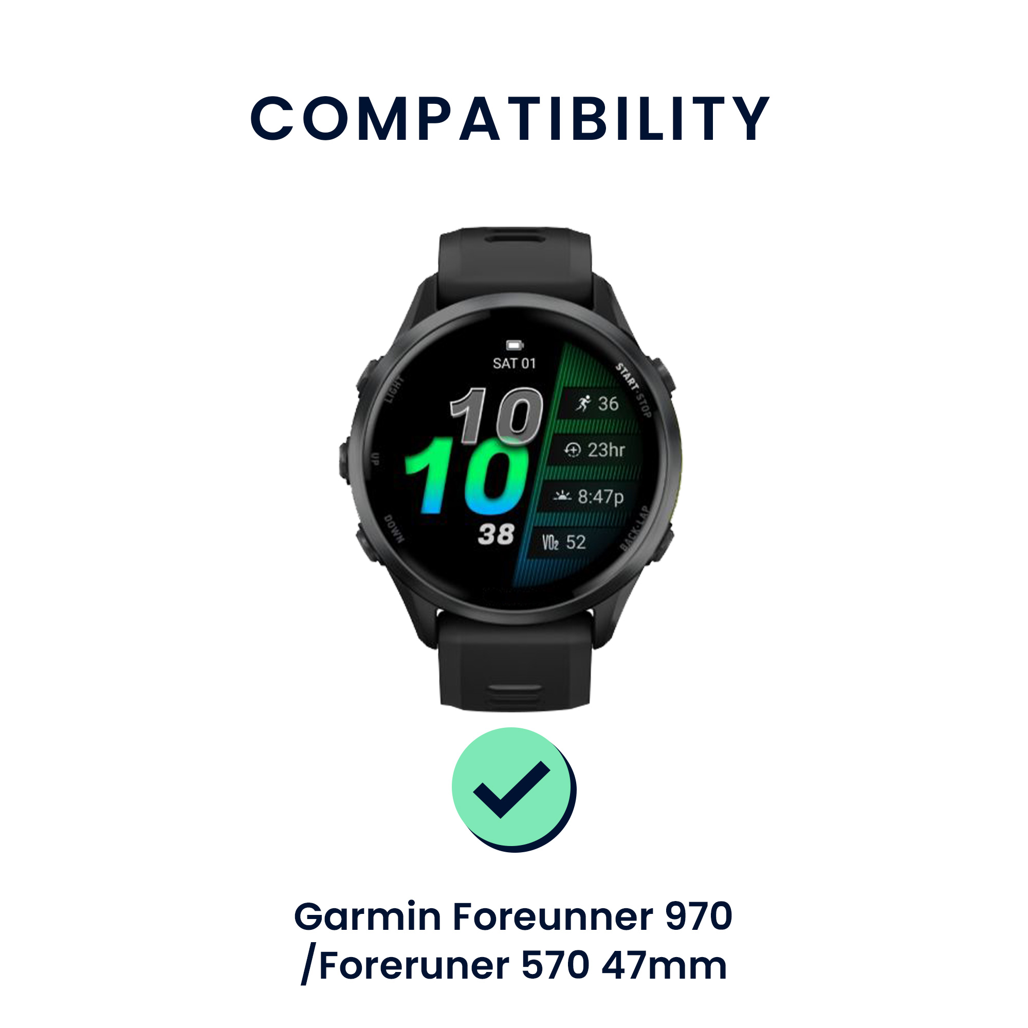 Řemínek Garmin Forerunner 970 / Foreru kwmobile silikon 2 ks černá / šedá
