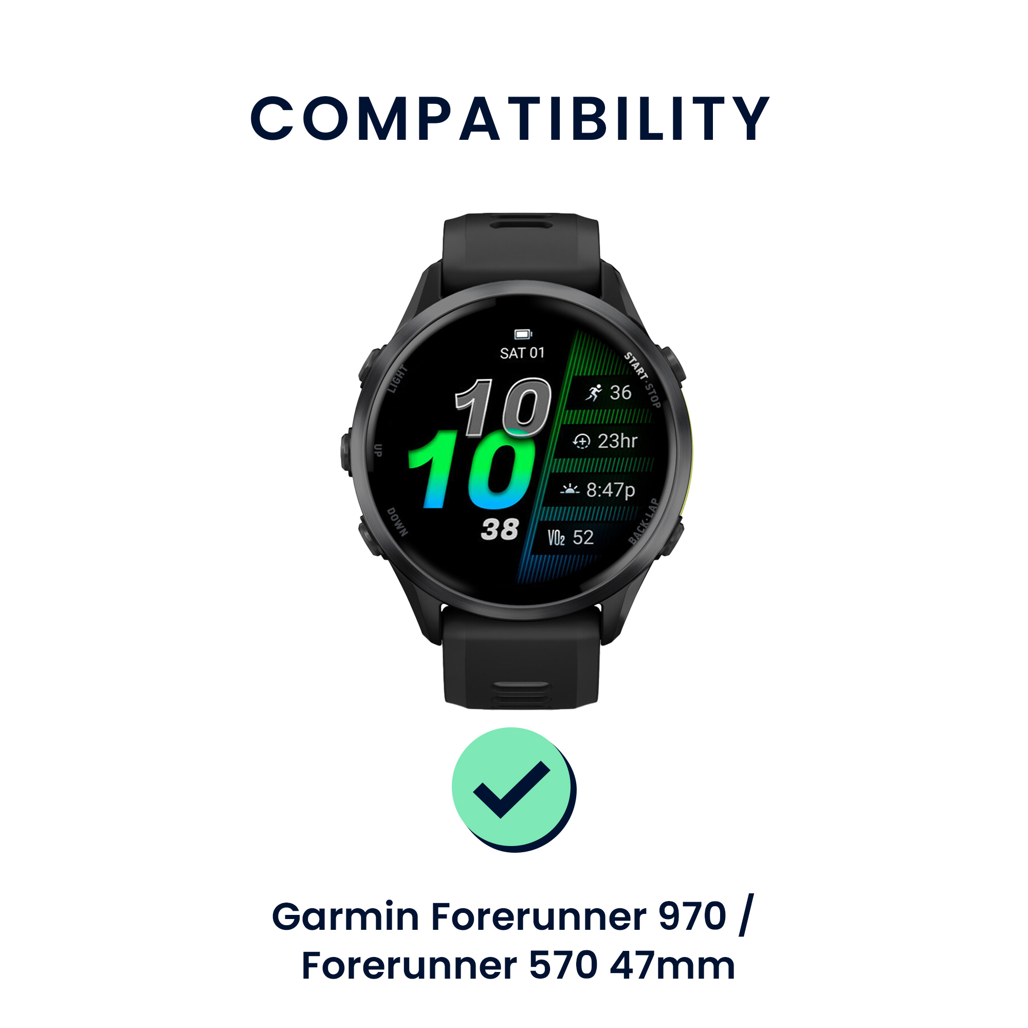 Řemínek Garmin Forerunner 970 / Foreru kwmobile silikon 2 ks béžová / čer
