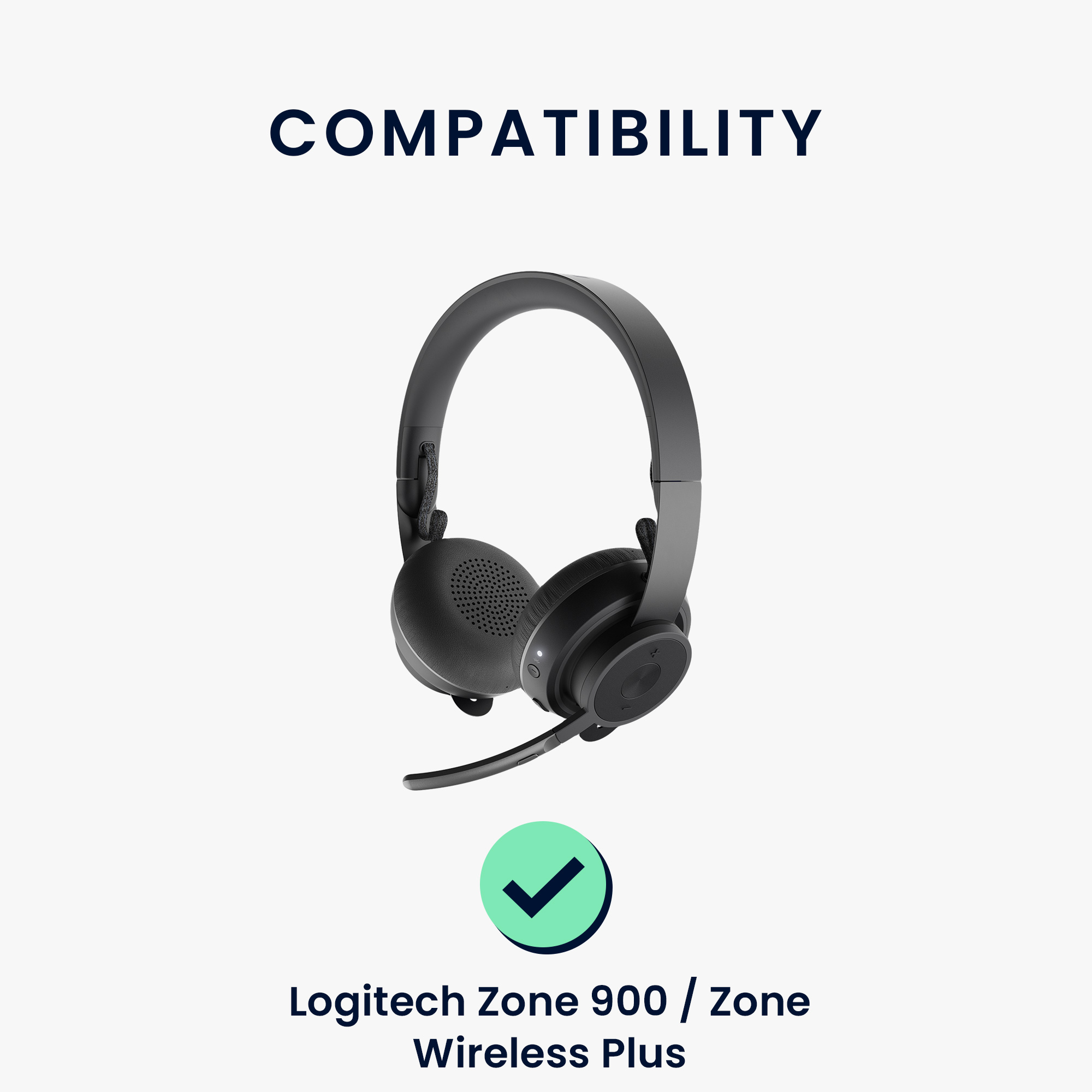 Náhradní náušníky kwmobile - 2 ks - Logitech Zone 900 / Zone Wireless Plus - černá