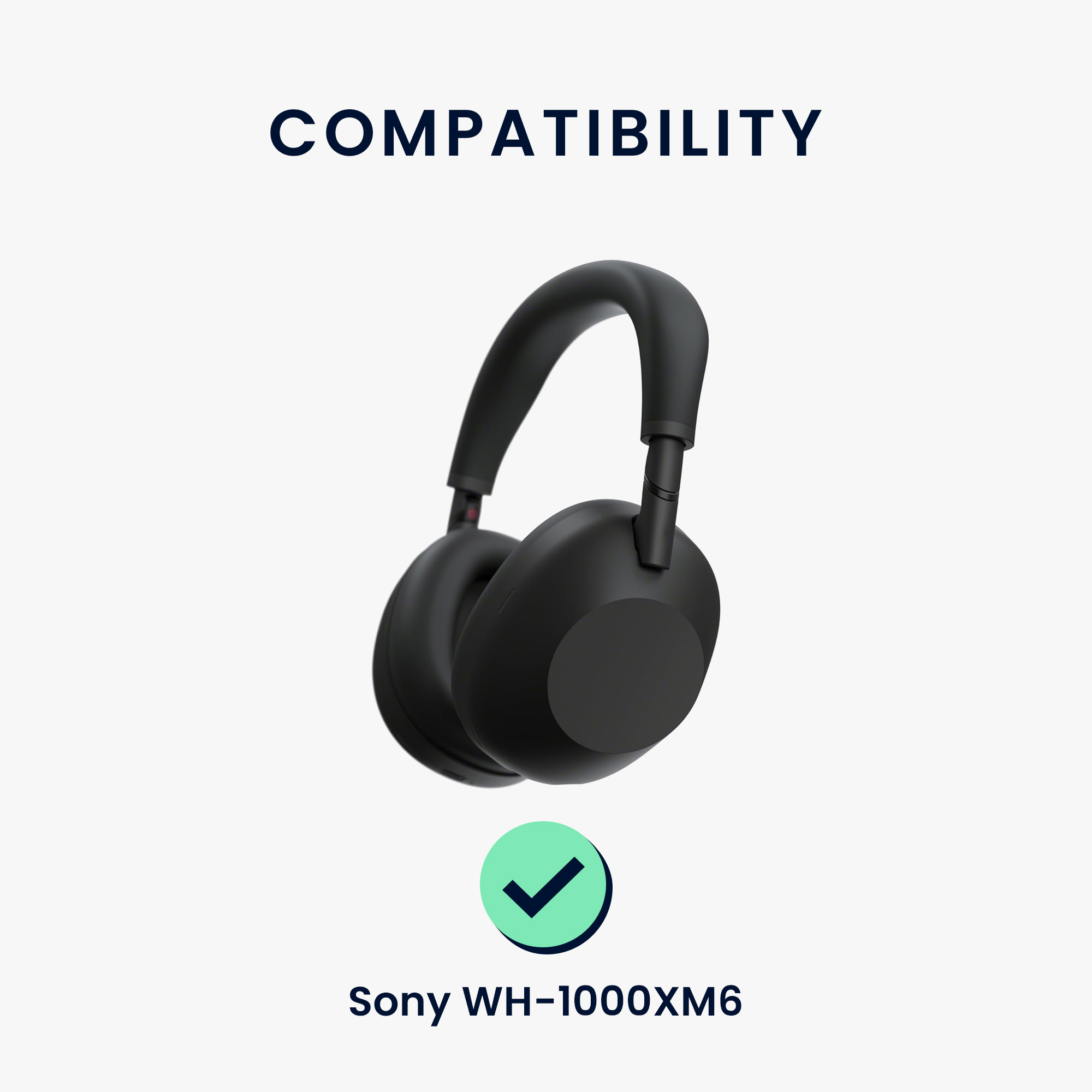 Náhradní náušníky kwmobile pro Sony WH-1000XM6, černá, 2 ks
