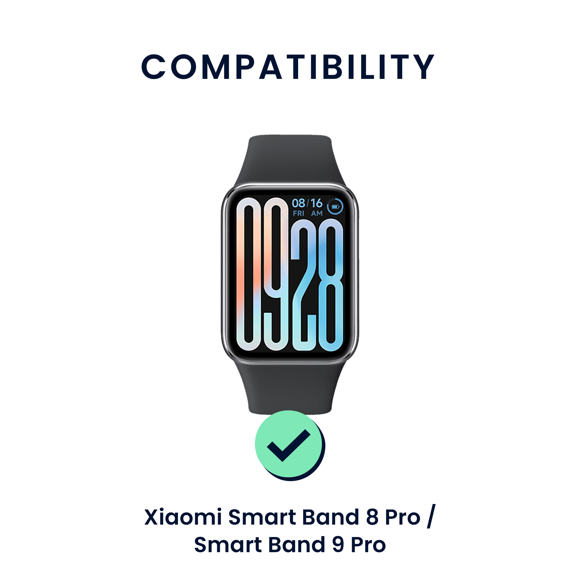 2x Řemínek Xiaomi Smart Band 8 Pro / Smart Band 9 Pro kwmobile - černá / oranžová