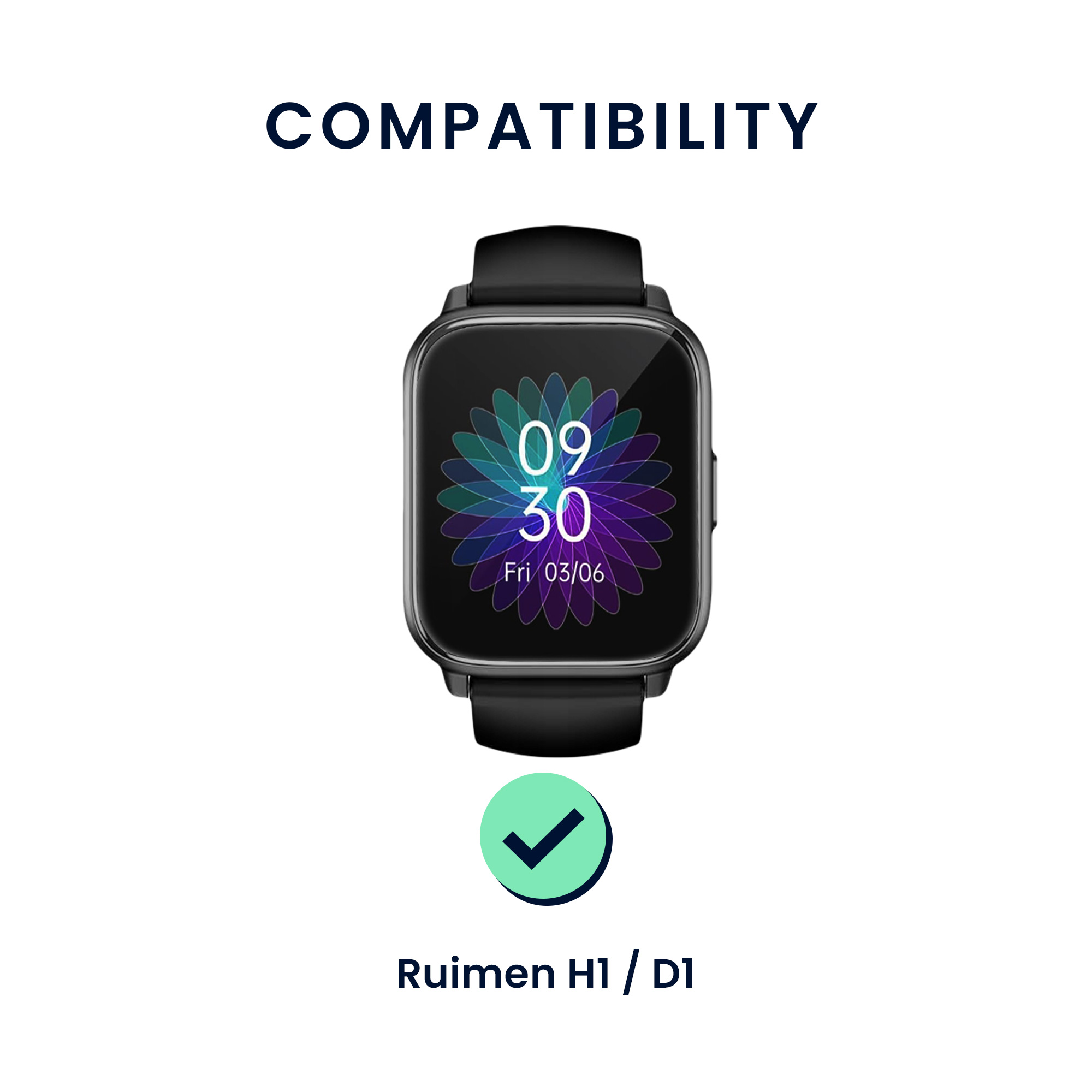 2x Řemínek na chytré hodinky kwmobile pro Ruimen H1 / D1 - levandulová / pudrově růžová